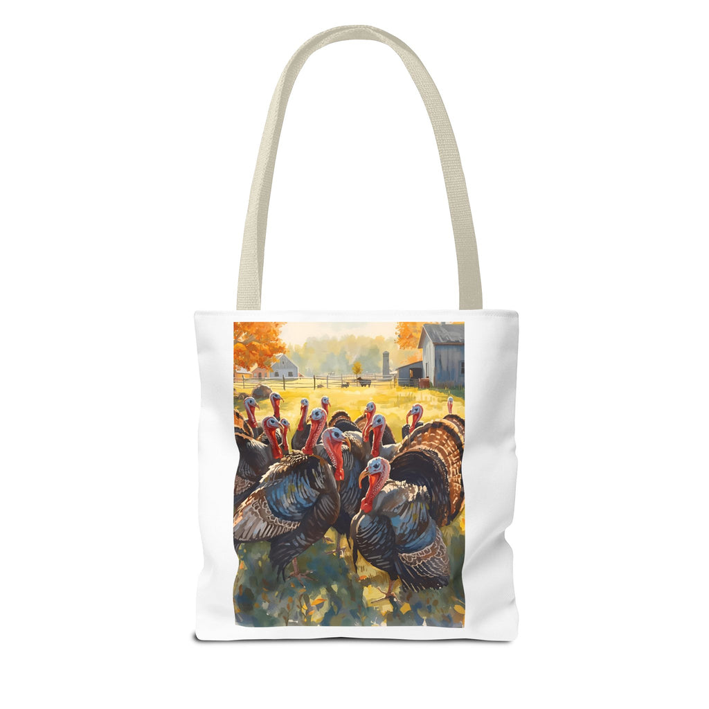 Thanksgiving Turkey Tote Bag, Fall Harvest Bags, Floral Market Bag, Reusable Eco-Friendly Carry-All, Holiday Gift for Turkey Lovers