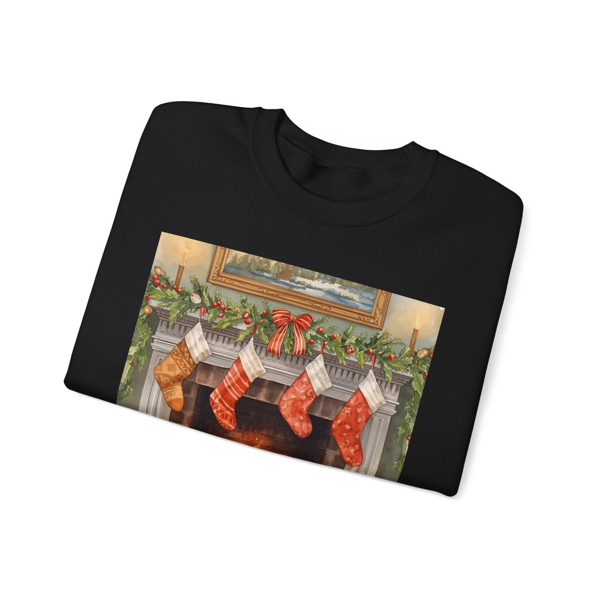 Christmas Stocking Fireplace Unisex Heavy Blend™ Crewneck Sweatshirt