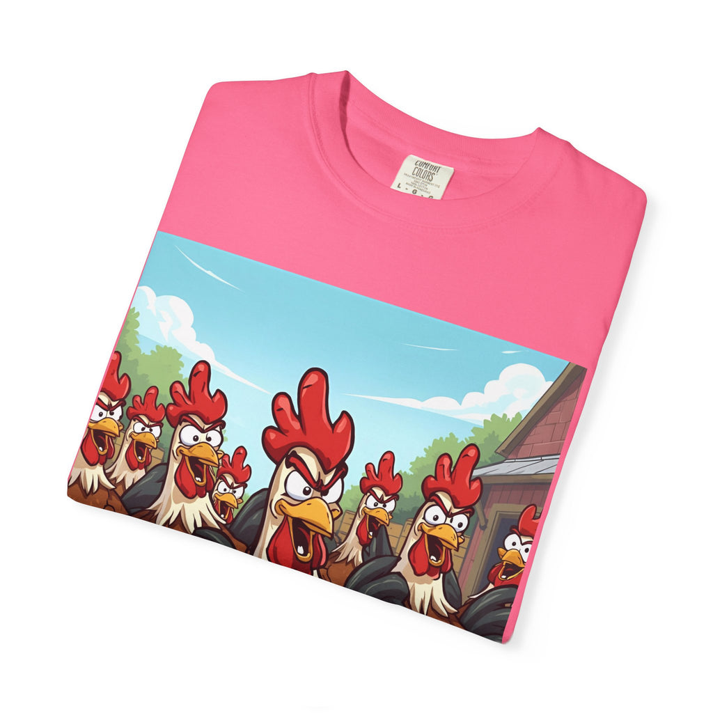 Funny Chicken Graphic Tee, Animated Rooster Shirt, Quirky Farm Animal Apparel, Gift for Chicken Lovers, Casual Wear for All