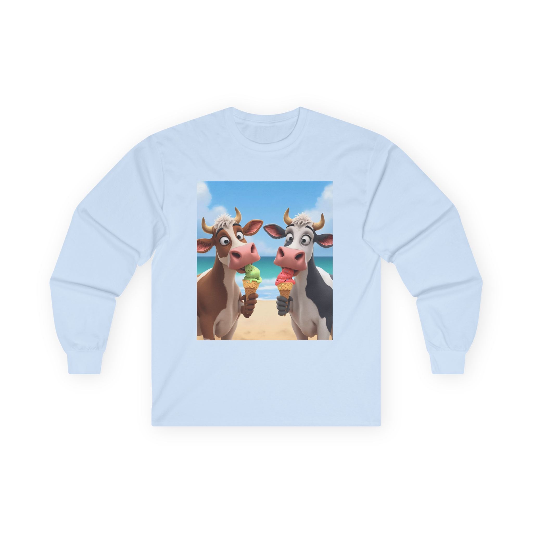 Funny Beach Cows Unisex Ultra Cotton Long Sleeve Tee