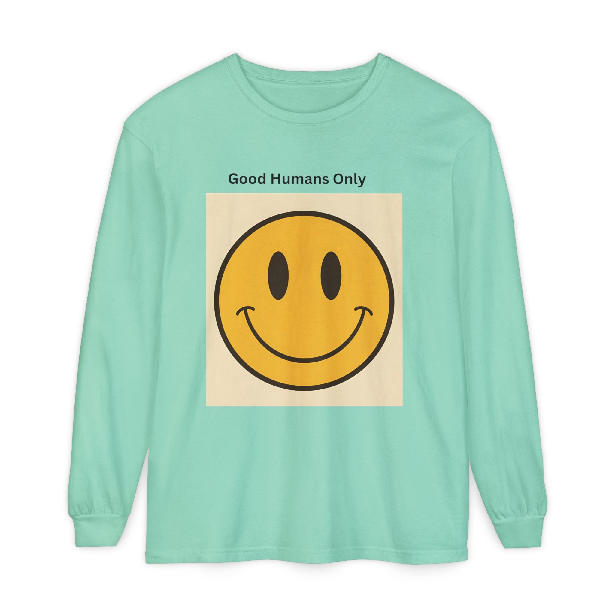 Smiley Face Unisex Garment-dyed Long Sleeve T-Shirt