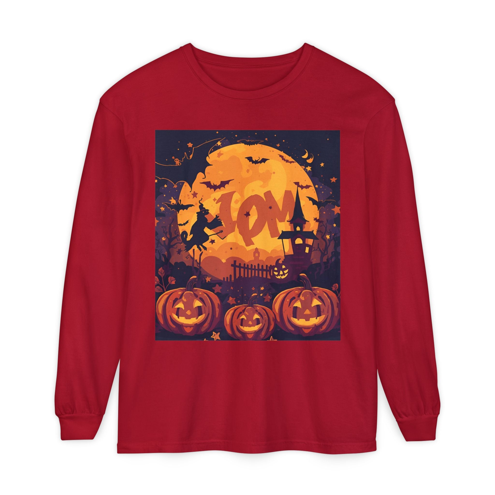 Halloween Pumpkin Long Sleeve T-Shirt, Unisex Spooky Shirt, Fall Apparel, Halloween Costume, Cozy Autumn Top, Halloween Party Wear