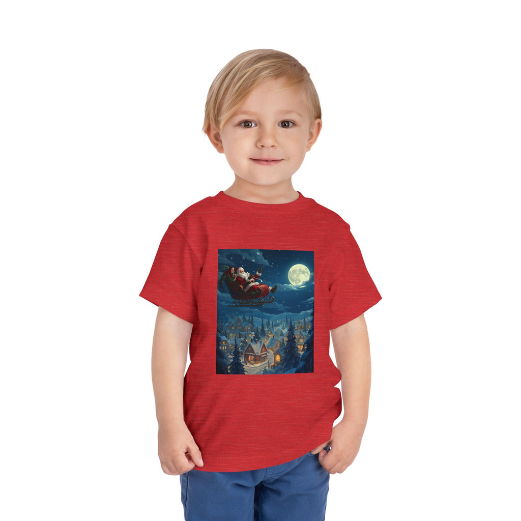 Christmas Santa Sleigh Toddler Short Sleeve Tee