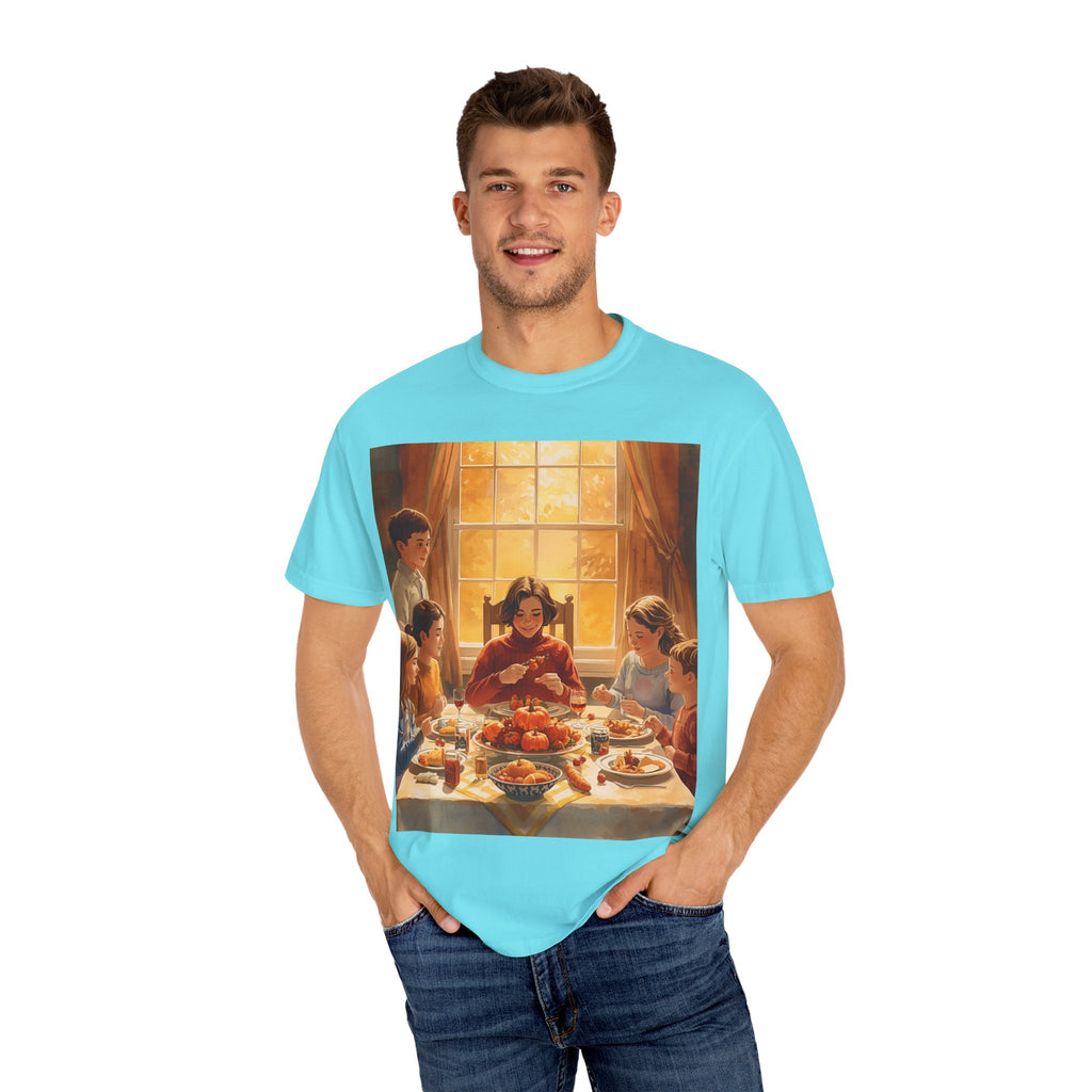 Thankful Family Dinner Unisex T-shirt, Family Gathering Shirt, Festive Apparel, Casual Wear, Fall Celebration Tee