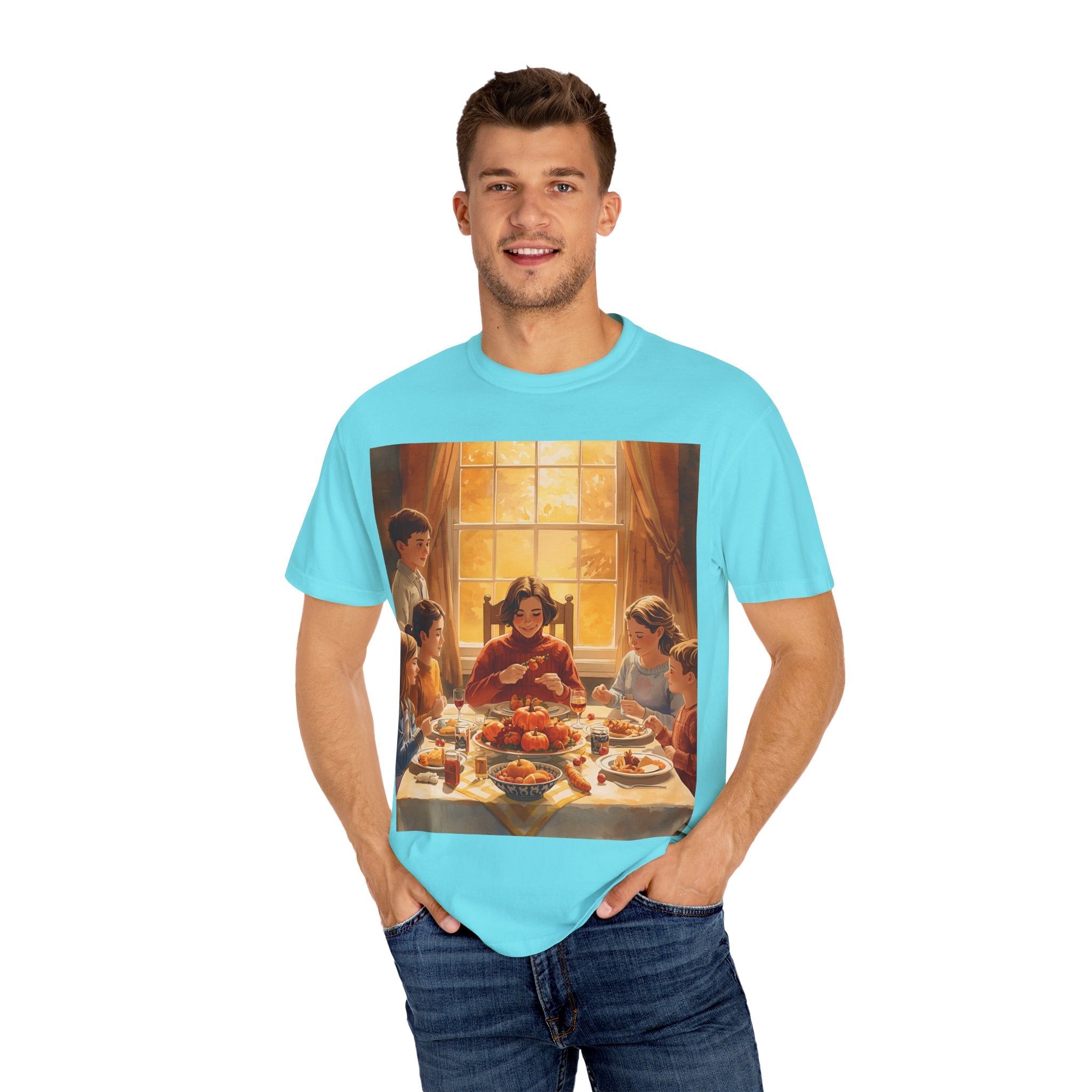 Thankful Family Dinner Unisex T-shirt, Family Gathering Shirt, Festive Apparel, Casual Wear, Fall Celebration Tee