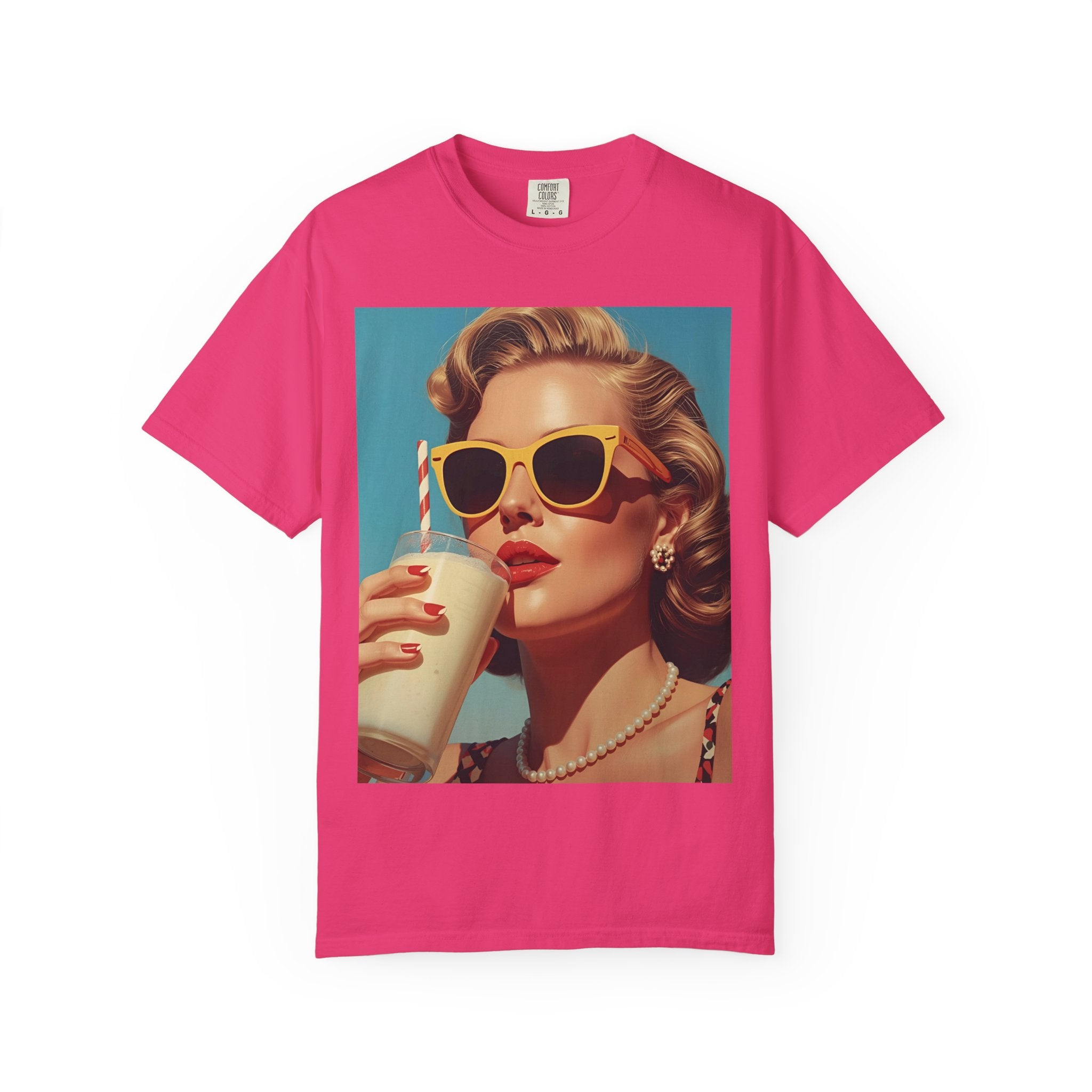 Retro Pop Art Summer Vibe T-shirt | Unisex Garment-Dyed Tee, Vintage Style Shirt, Trendy Summer Wear, Perfect Gift for Her, Casual Everyday Top