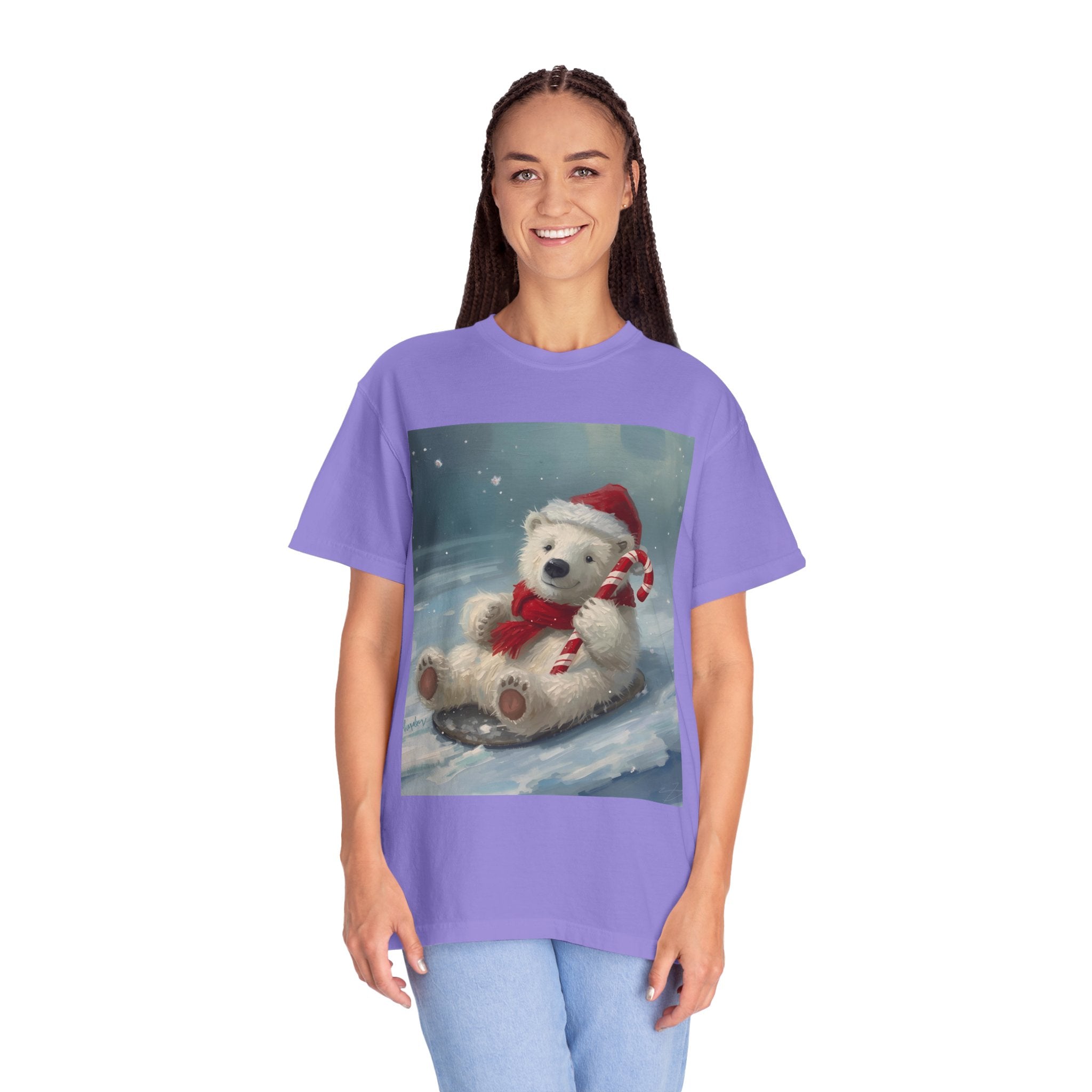Cozy Christmas Bear T-Shirt, Winter Apparel, Holiday Gift, Family Matching Tee, Cute Polar Bear Design, Festive Outfit