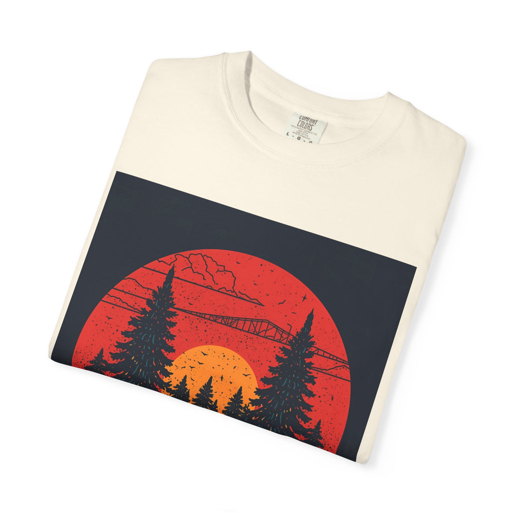 Sunset Forest Unisex Tee, Outdoor Adventure Shirt, Nature Lover Gift, Casual Stylish Top, Fall Fashion T-shirt