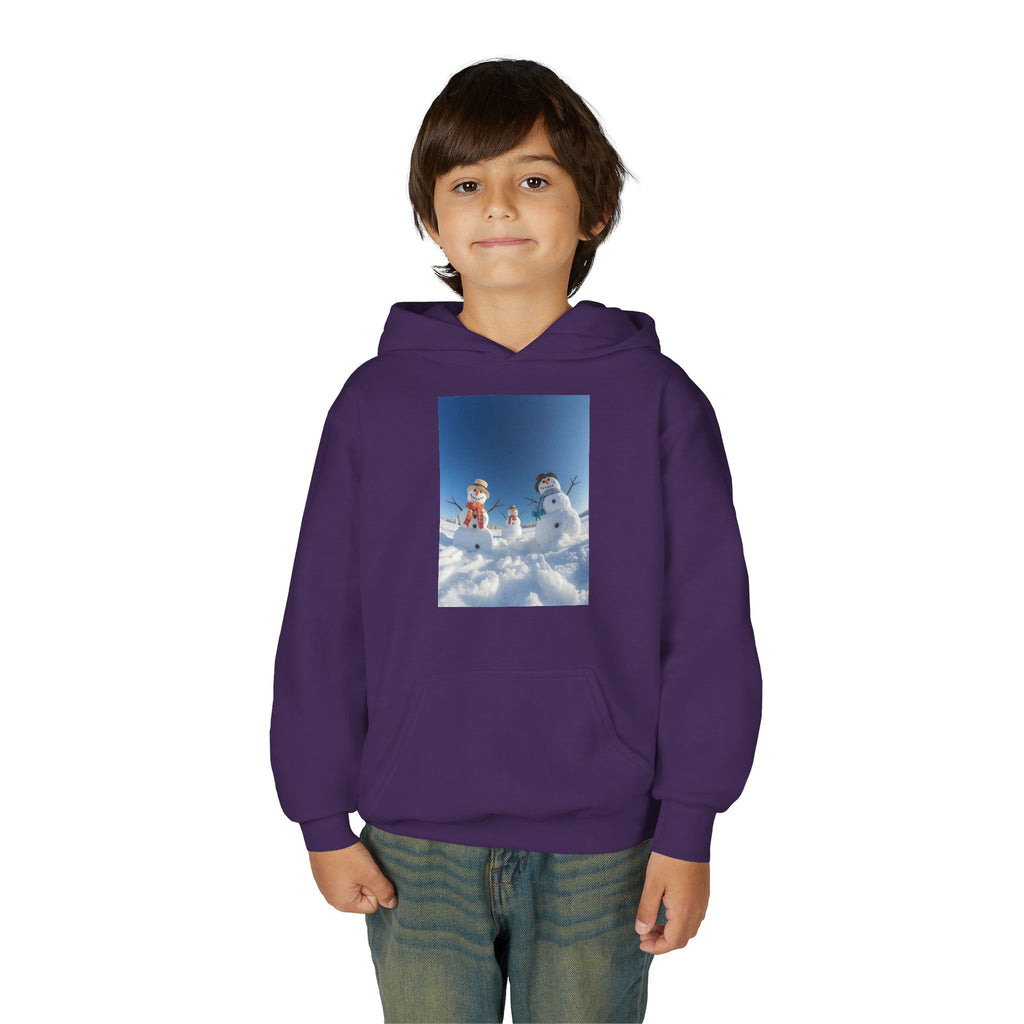 Festive Christmas Snowman Winter Magic Youth Hoodie with Snowman Design, Cozy Kids Sweatshirt, Holiday Gift, Winter Apparel, Cute Kids Clothing, Snow Lovers Hoodie