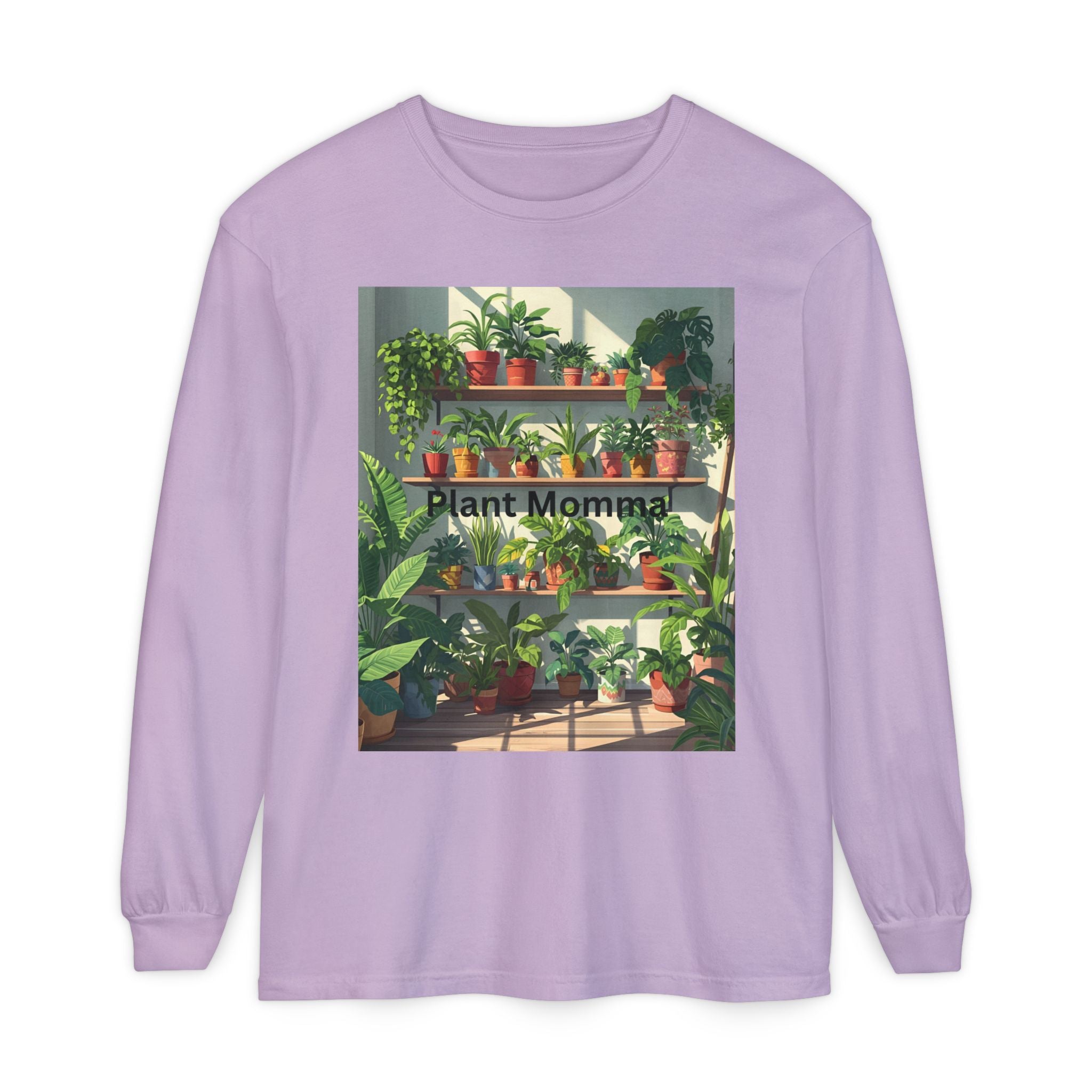 Plant Momma Long Sleeve T-Shirt, Perfect for Plant Lovers, Gardening Gifts, Eco-friendly Fashion, Casual Wear, Spring Celebrations