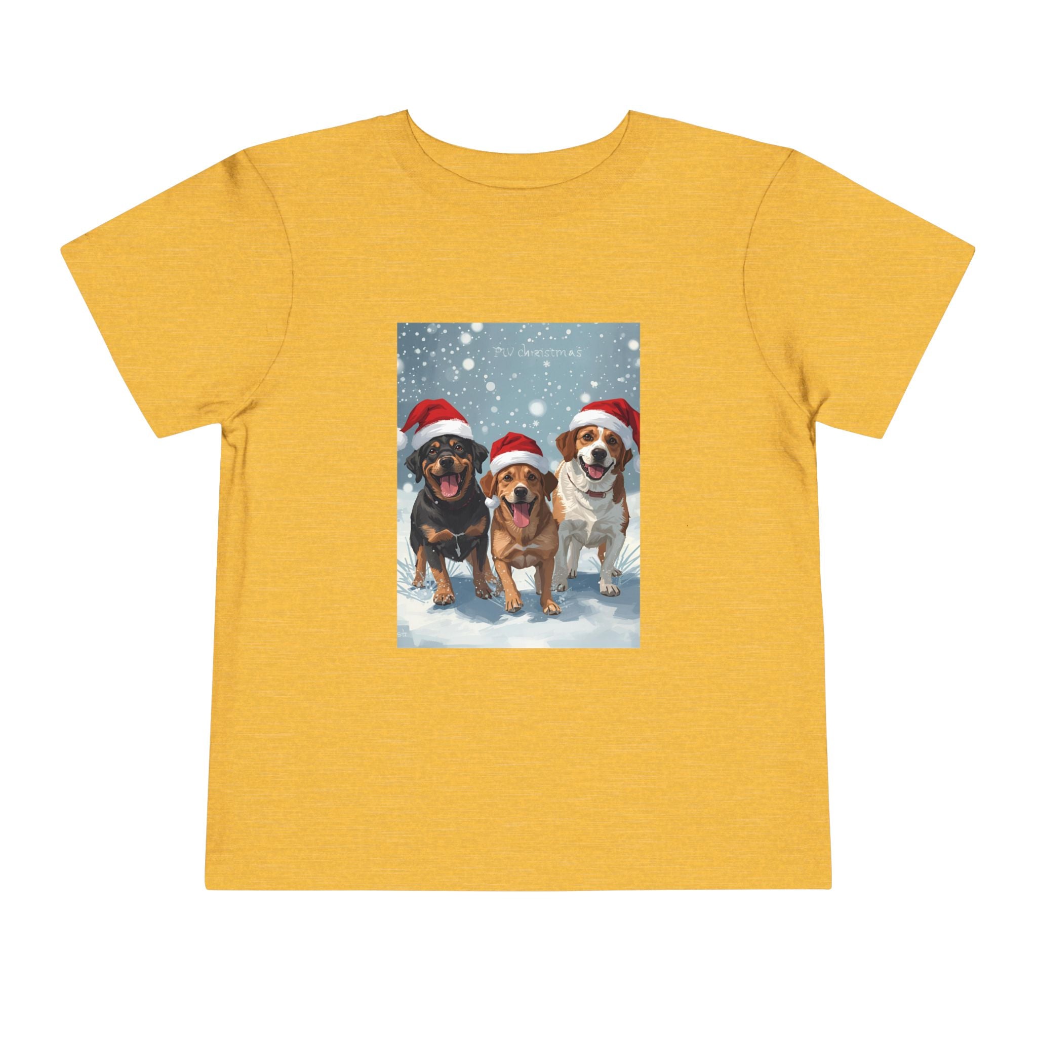 Cute Christmas Dogs Toddler Short Sleeve Tee