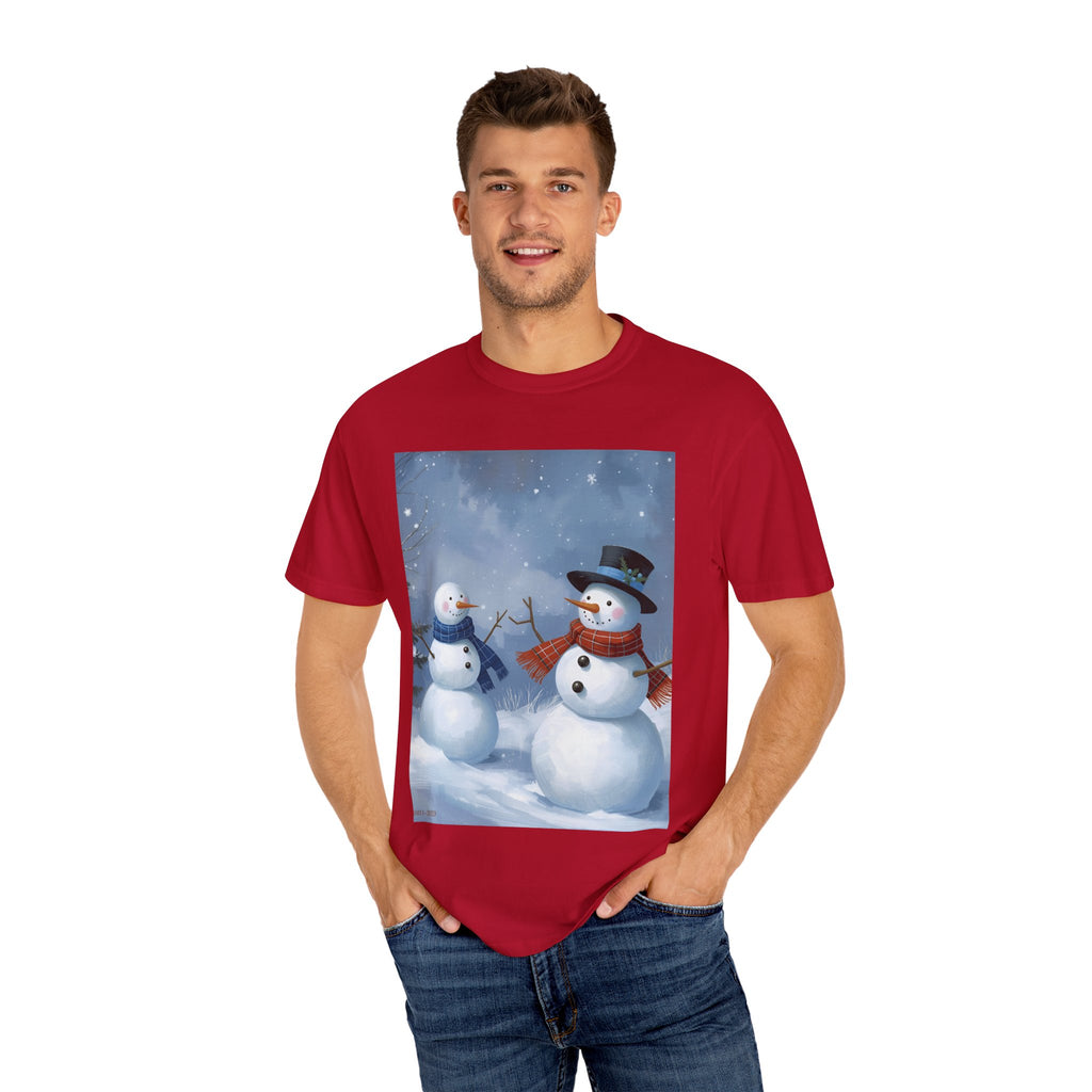 Christmas Snowman Family T-Shirt, Holiday Gift, Cozy Tee, Unisex Snowman Shirt, Festive Apparel, Winter Celebration Wear