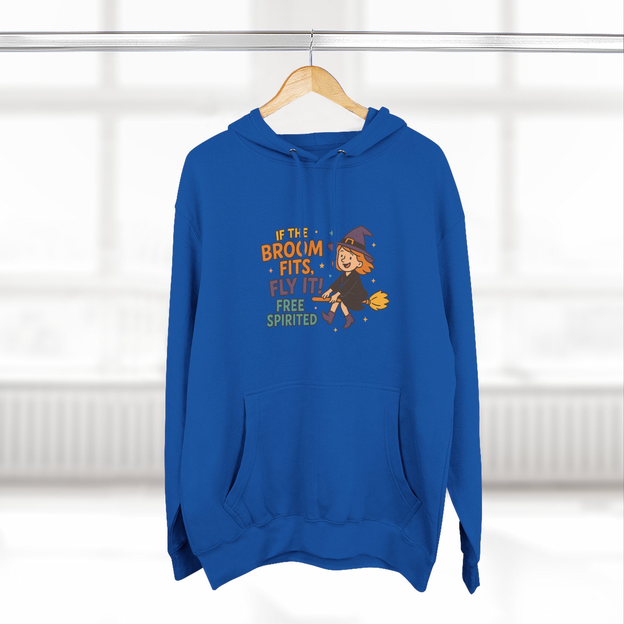 If The Broom Fits Fly It Three-Panel Fleece Hoodie