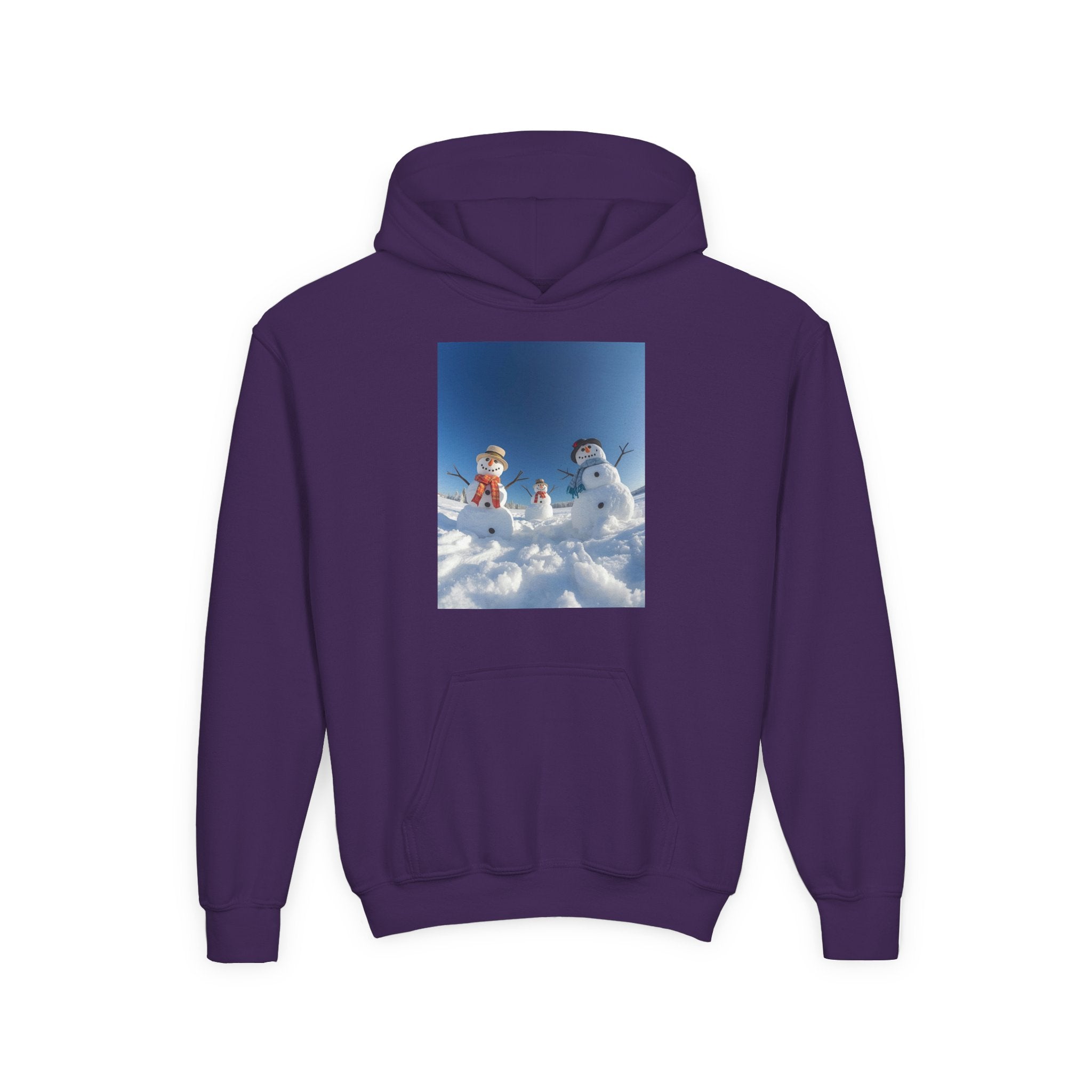 Festive Christmas Snowman Winter Magic Youth Hoodie with Snowman Design, Cozy Kids Sweatshirt, Holiday Gift, Winter Apparel, Cute Kids Clothing, Snow Lovers Hoodie