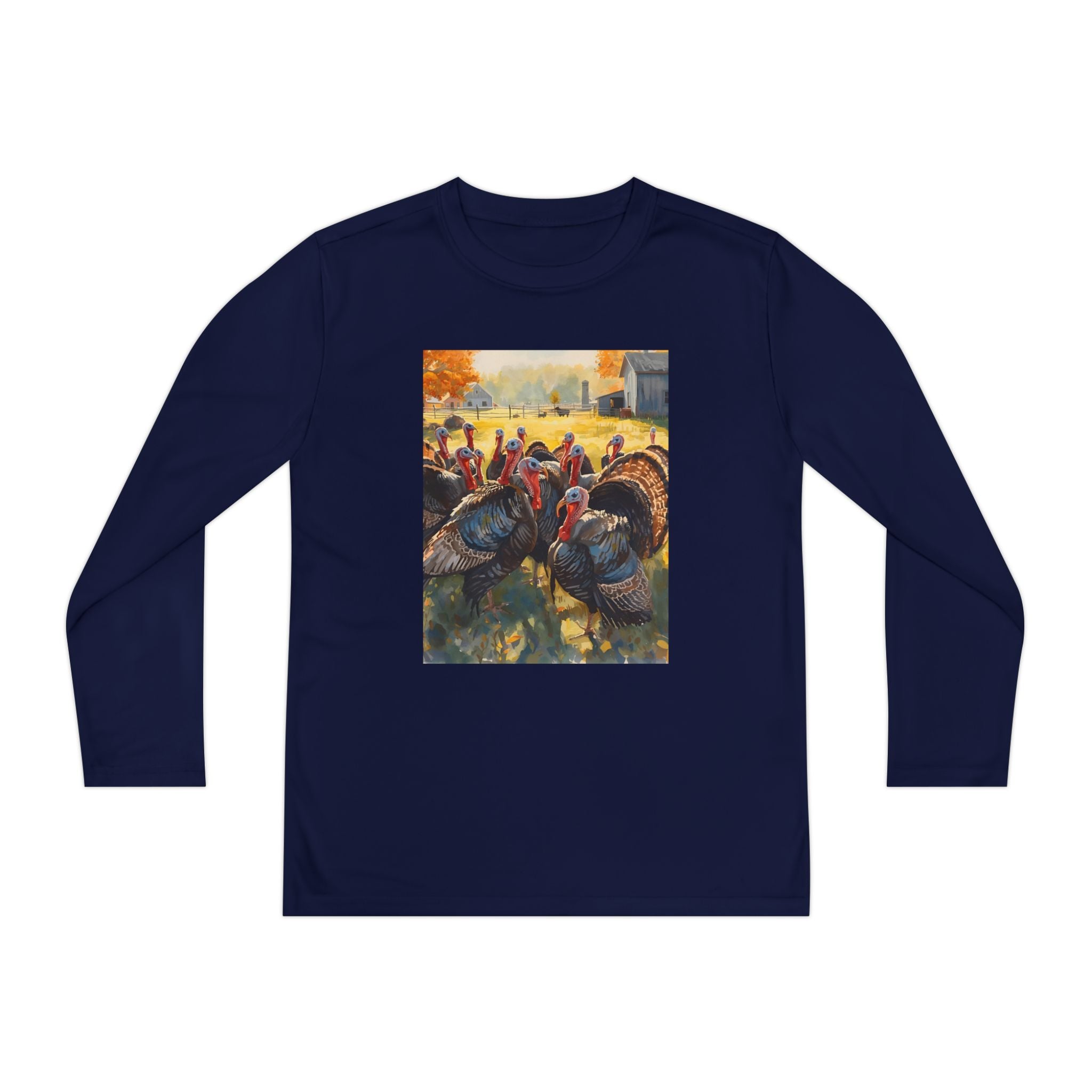 Thanksgiving Turkey Youth Long Sleeve Turkey Tee, Thanksgiving Shirt, Fall Outfit, Holiday Apparel, Kids Long Sleeve Top, Autumn Clothing