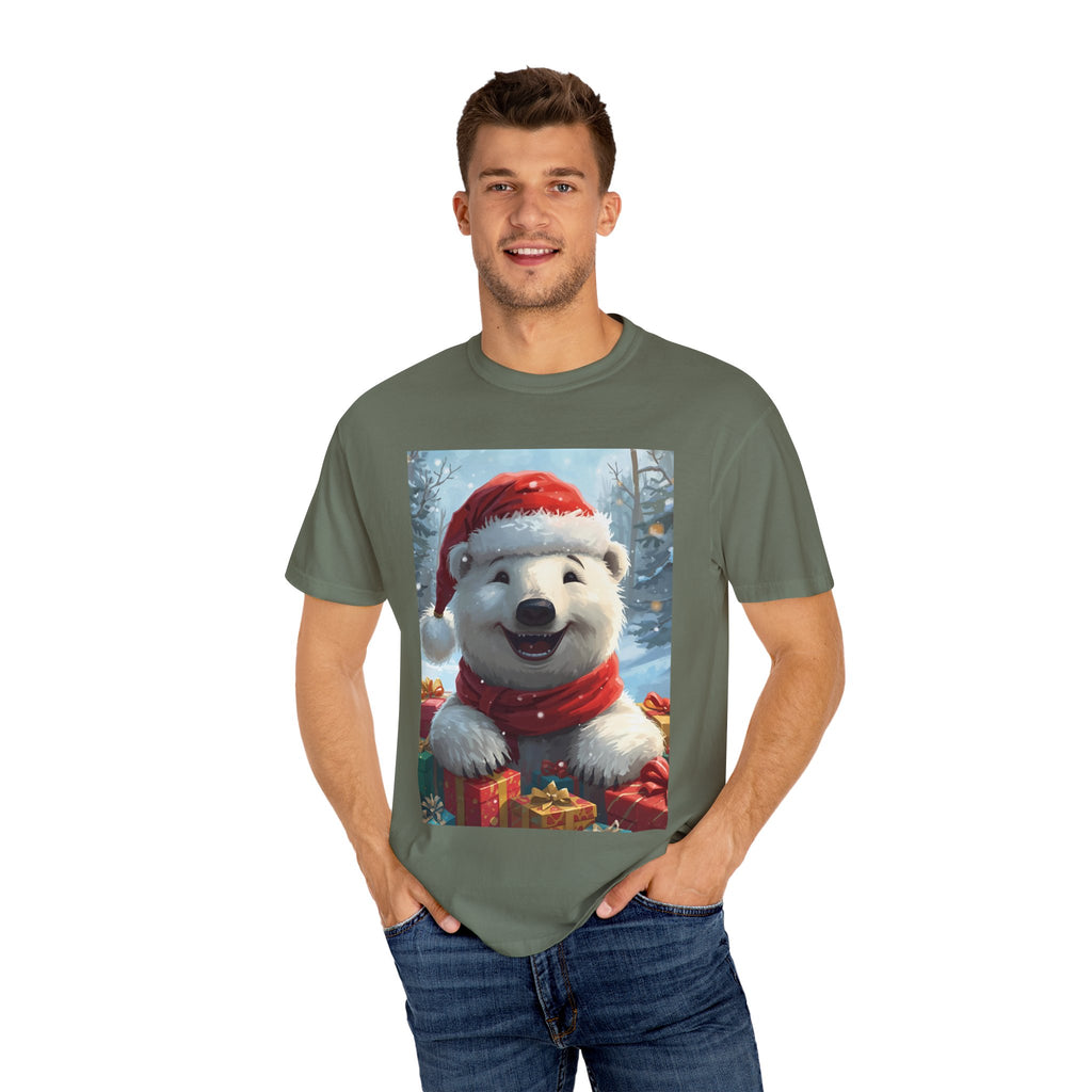 Christmas Polar Bear T-shirt, Holiday Tee, Unisex Gift Shirt, Winter Apparel, Cute Animal T-shirt