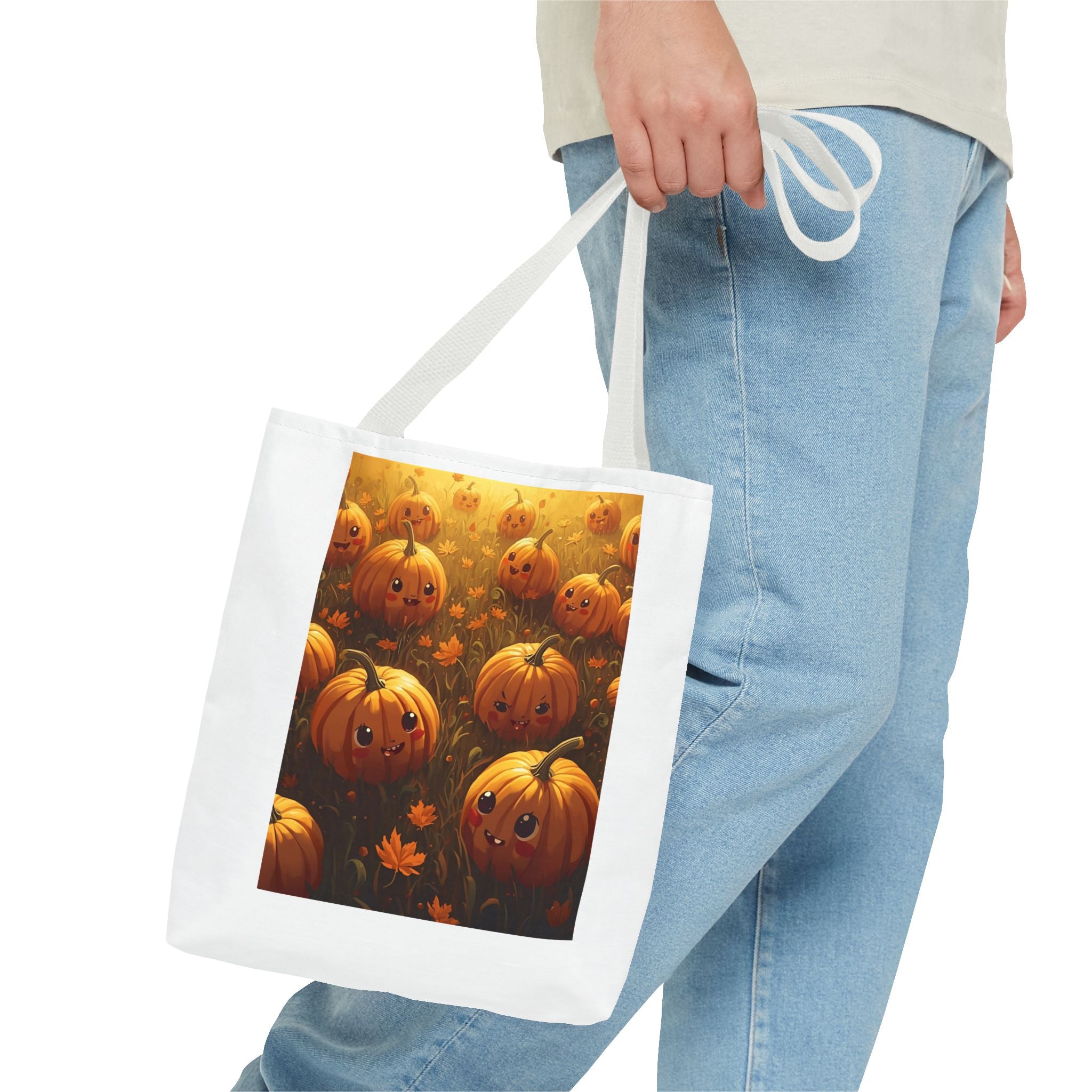 Happy Halloween Pumpkin Tote Bag, Halloween Shopping Bag, Fall Accessory, Eco-Friendly Tote, Cute Pumpkin Art Bag