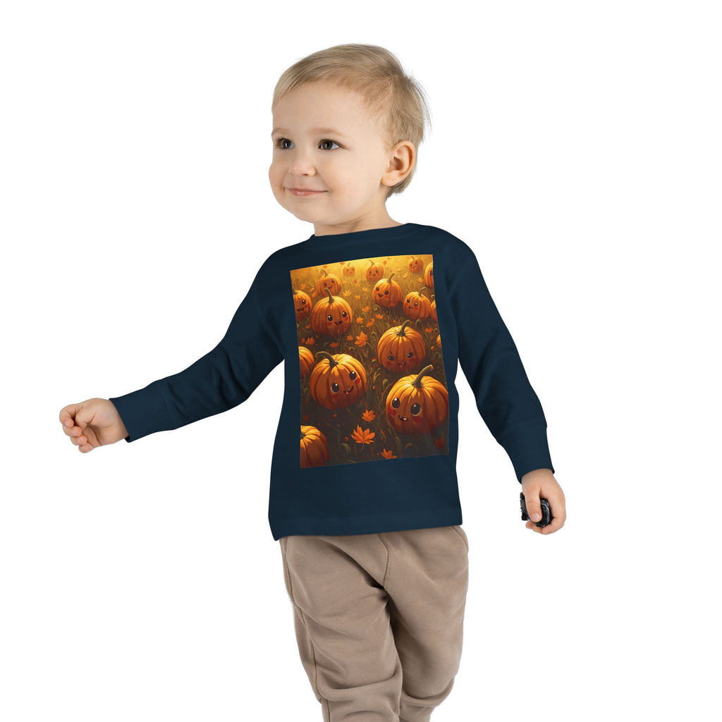 Halloween Pumpkin Toddler Long Sleeve Tee, Cute Fall Shirt, Kids Halloween Costume, Pumpkin Patch, Toddler Gift, Holiday Apparel