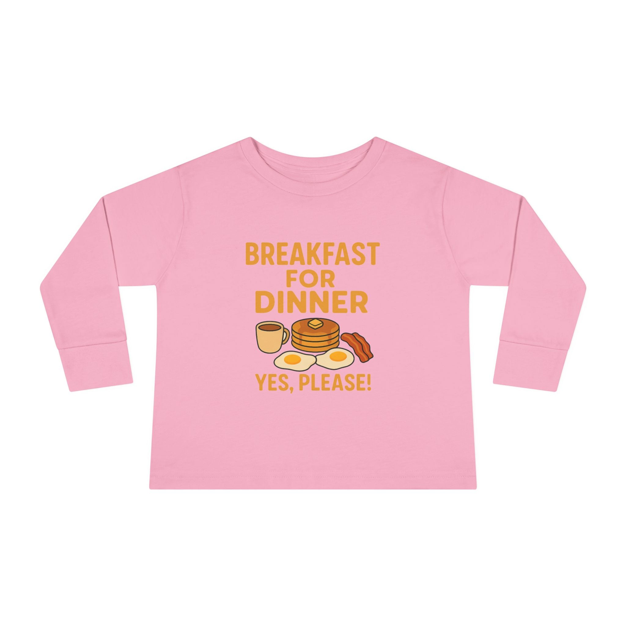 Breakfast For Dinner Toddler Long Sleeve Tee