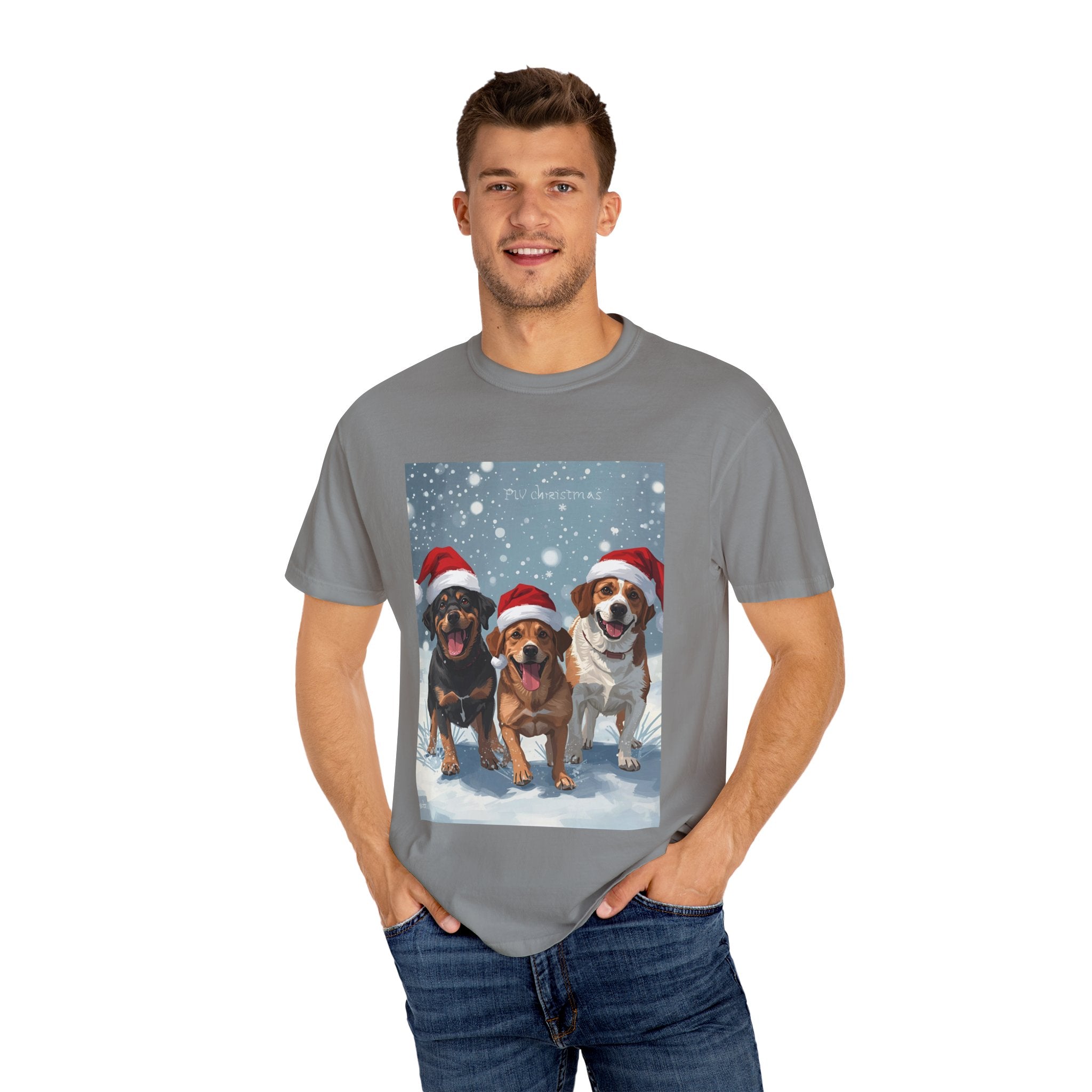 Cute Festive Christmas Dog Lover T-Shirt, Cute Holiday Shirt, Unisex Christmas Apparel, Gift for Pet Owners, Winter Celebration Tee