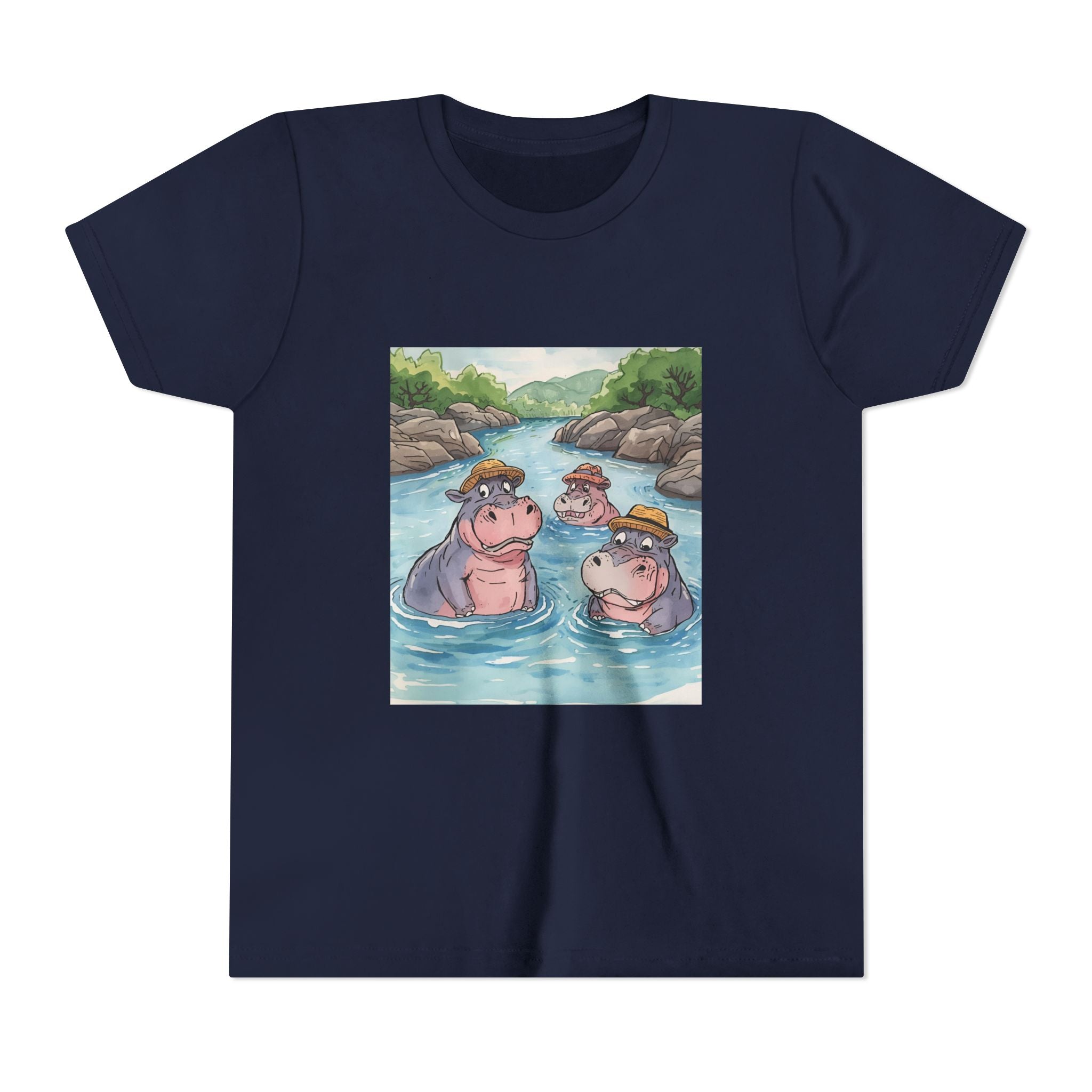 Hippo Cute Youth Short Sleeve Tee