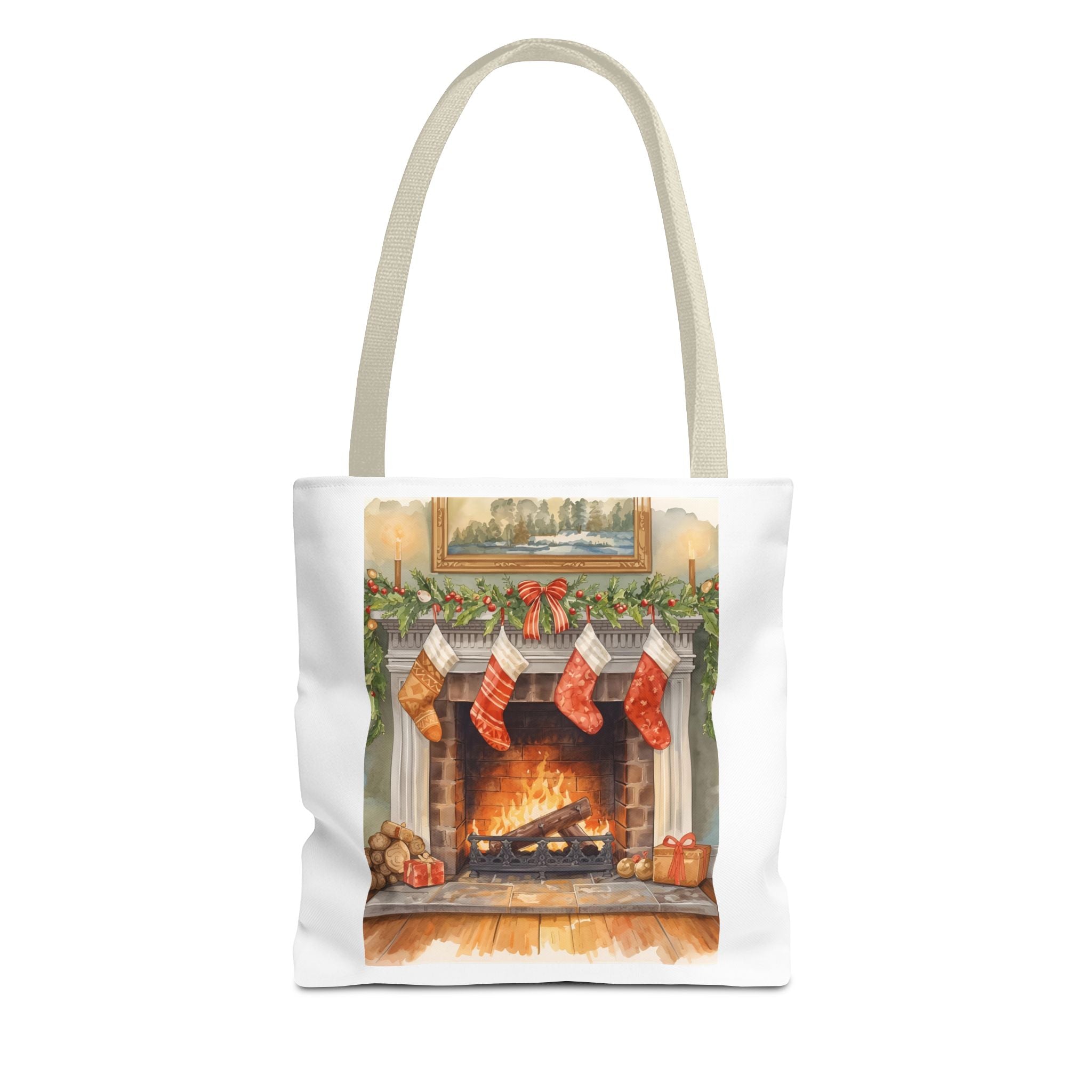 Christmas Stocking Fireplace Tote Bag (AOP)