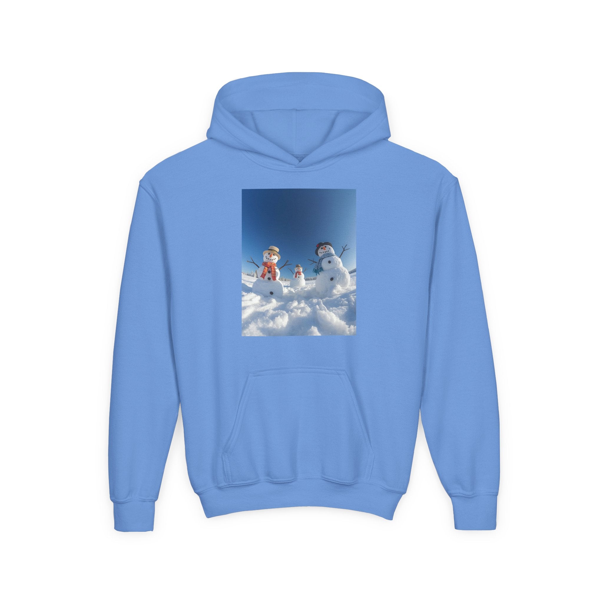 Festive Christmas Snowman Winter Magic Youth Hoodie with Snowman Design, Cozy Kids Sweatshirt, Holiday Gift, Winter Apparel, Cute Kids Clothing, Snow Lovers Hoodie