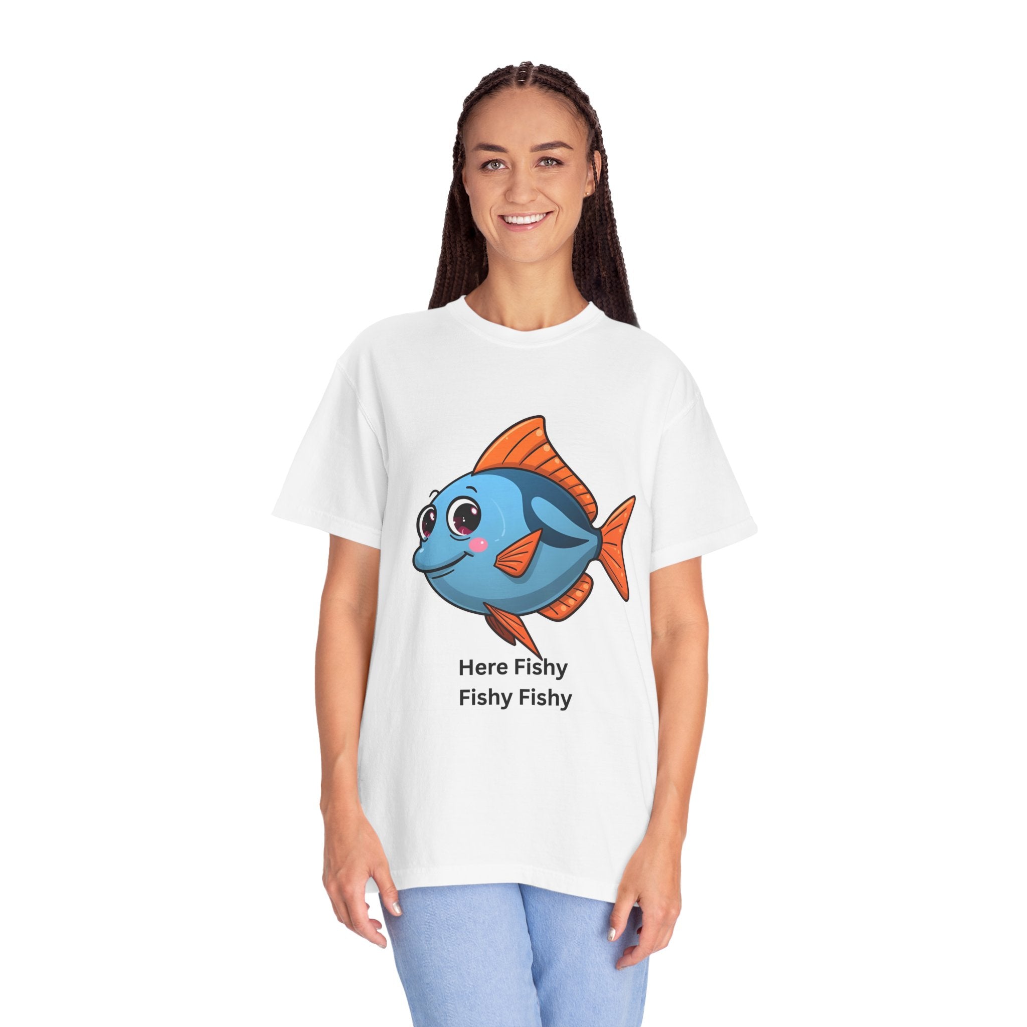 Here Fishy Fishy Fishy Unisex Garment-Dyed T-shirt