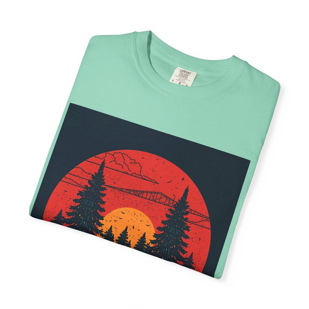 Sunset Forest Unisex Tee, Outdoor Adventure Shirt, Nature Lover Gift, Casual Stylish Top, Fall Fashion T-shirt