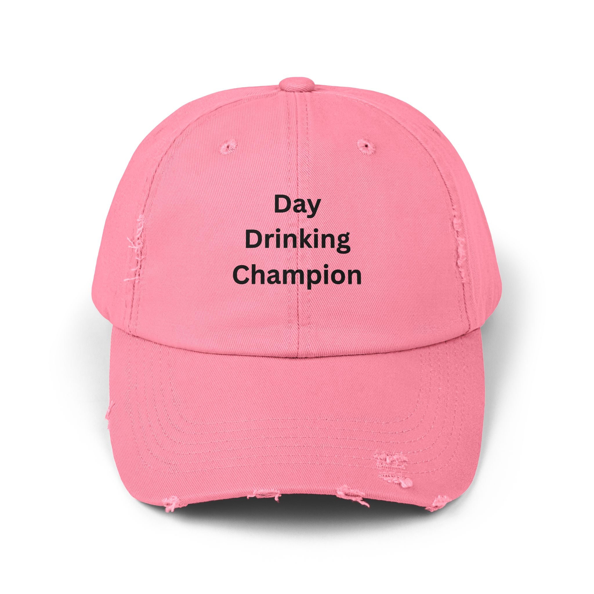 Unisex Distressed Cap - Day Drinking Champion Hat, Casual Summer Accessory, Gift for Friends, Outdoor Fun, Birthday Gift