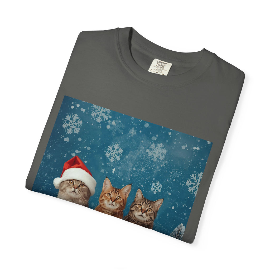 Cute Christmas Festive Cat Christmas T-Shirt, Holiday Shirt, Gift for Cat Lovers, Winter Apparel, Unisex Tee