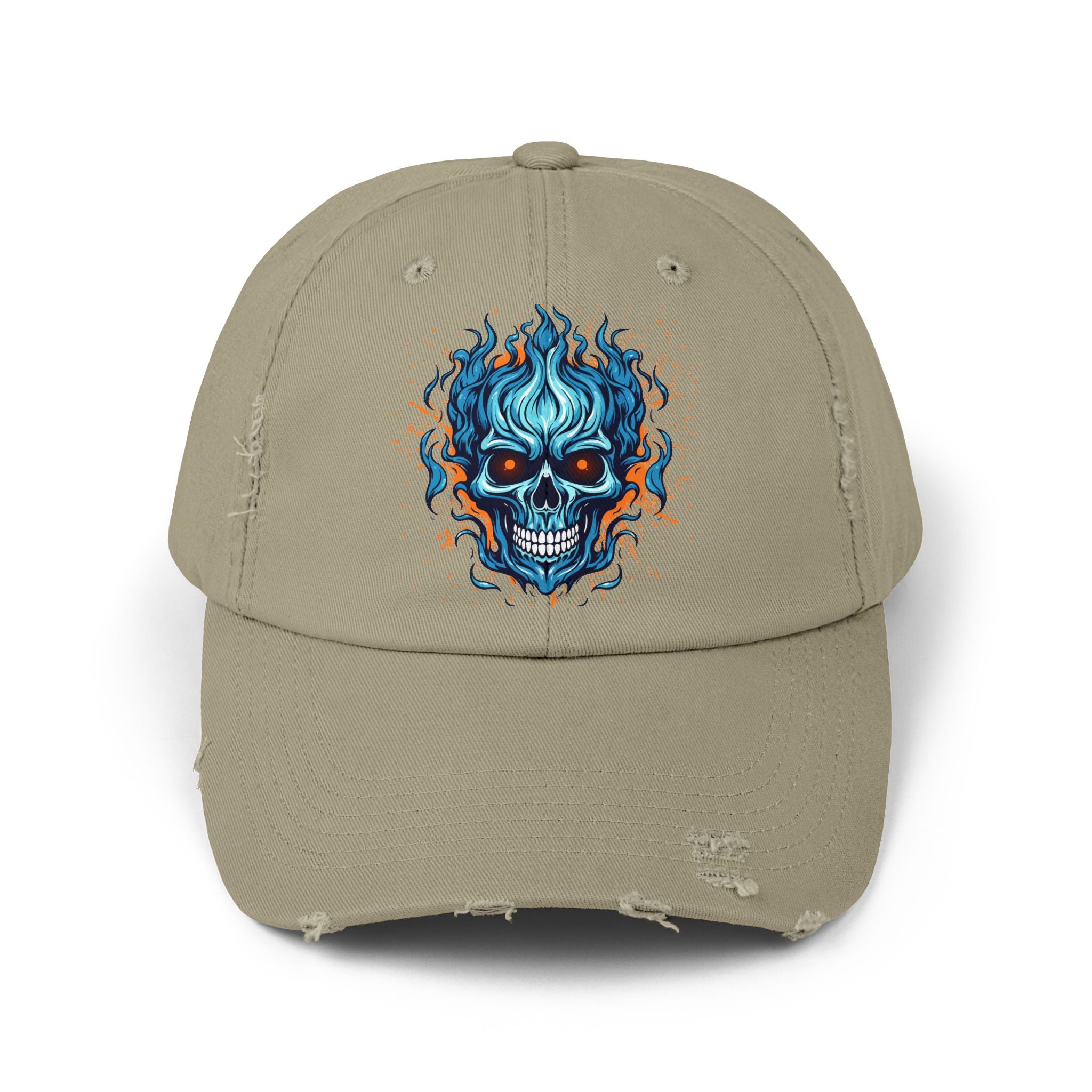 Distressed Skull Cap for Unisex, Casual, Trendy Hat, Gift for Him/Her, Emo Style, Festival Accessory