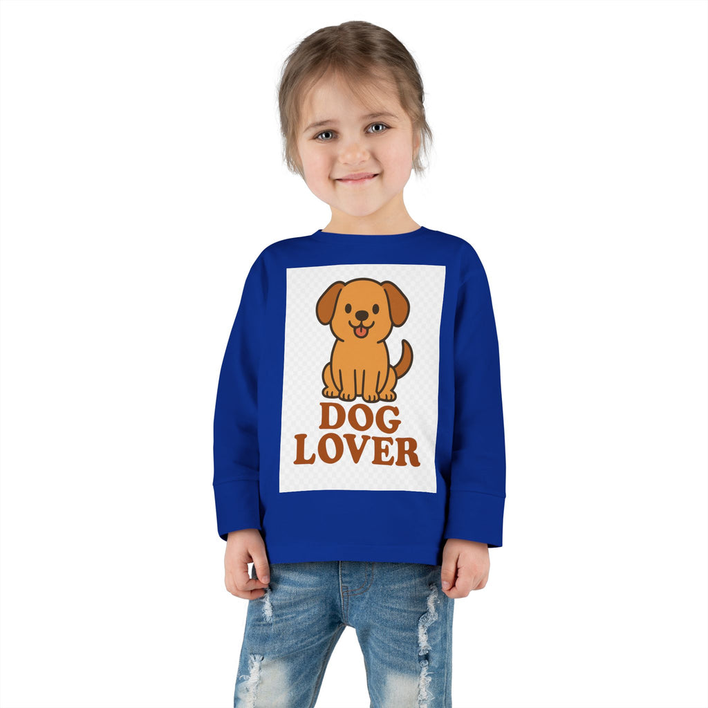 Toddler Dog Lover Long Sleeve Tee - Cute Pet Gift, Kids Animal Shirt, Birthday Present, Dog Theme Apparel, Puppy Enthusiast Gift