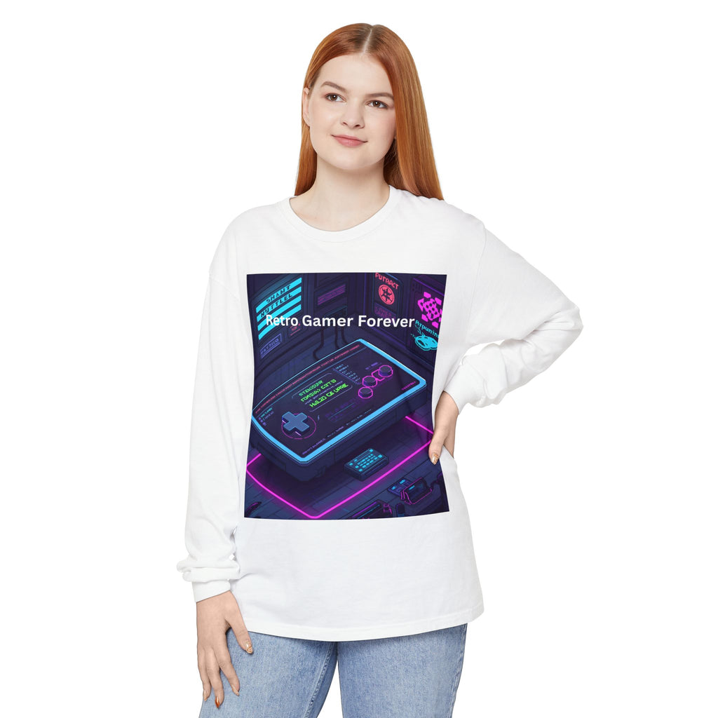 Retro Game Controller Unisex Garment-dyed Long Sleeve T-Shirt