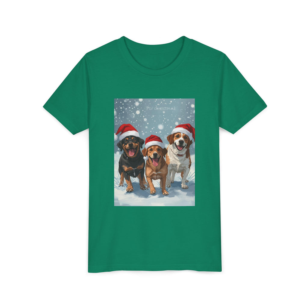 Cute Christmas Dogs Youth Short Sleeve Tee