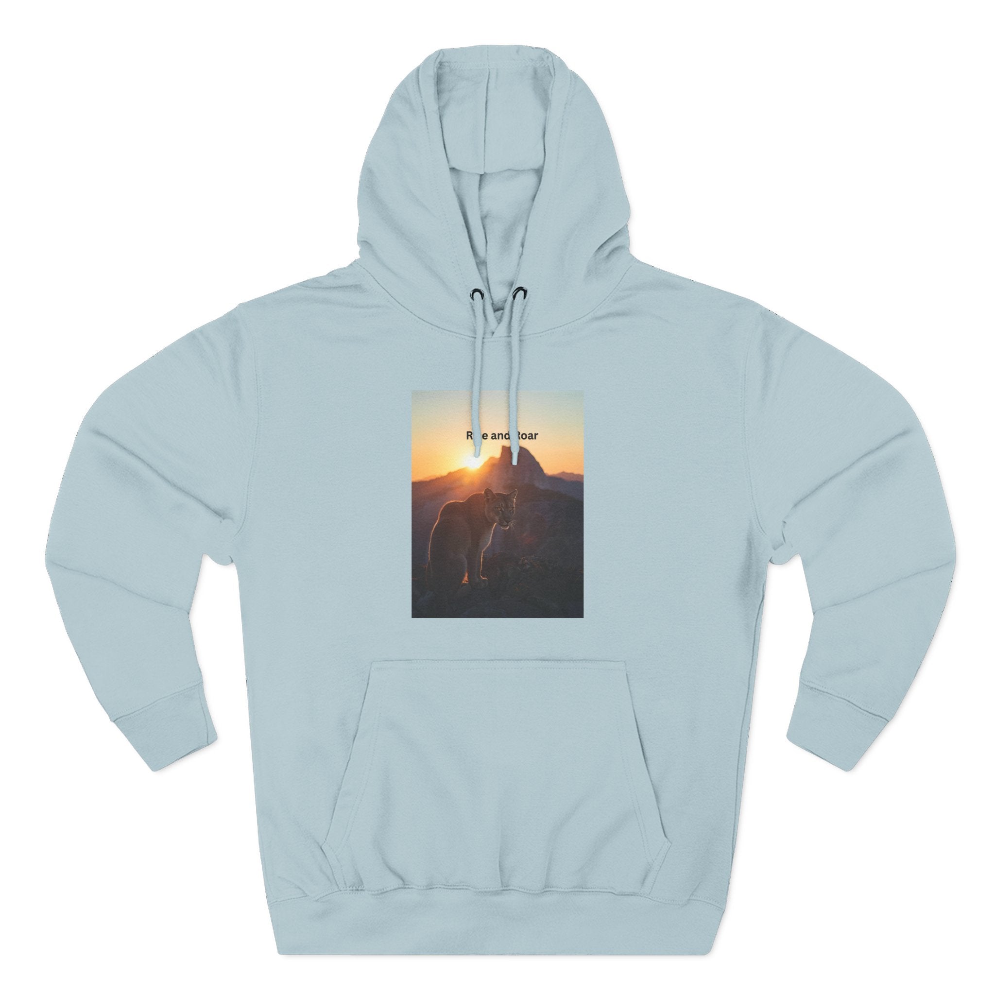 Rise And Roar Sunset Adventure Fleece Hoodie, Cozy Outdoor Hoodie, Travel Apparel, Nature Lover Gift, Comfortable Sweatshirt, Perfect for Bonfires