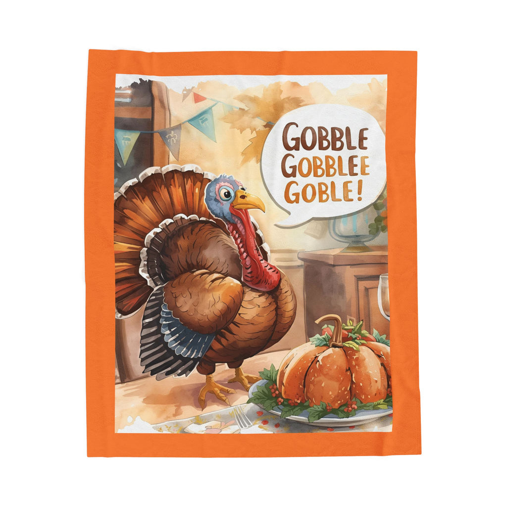 Thanksgiving Turkey Velveteen Plush Blanket