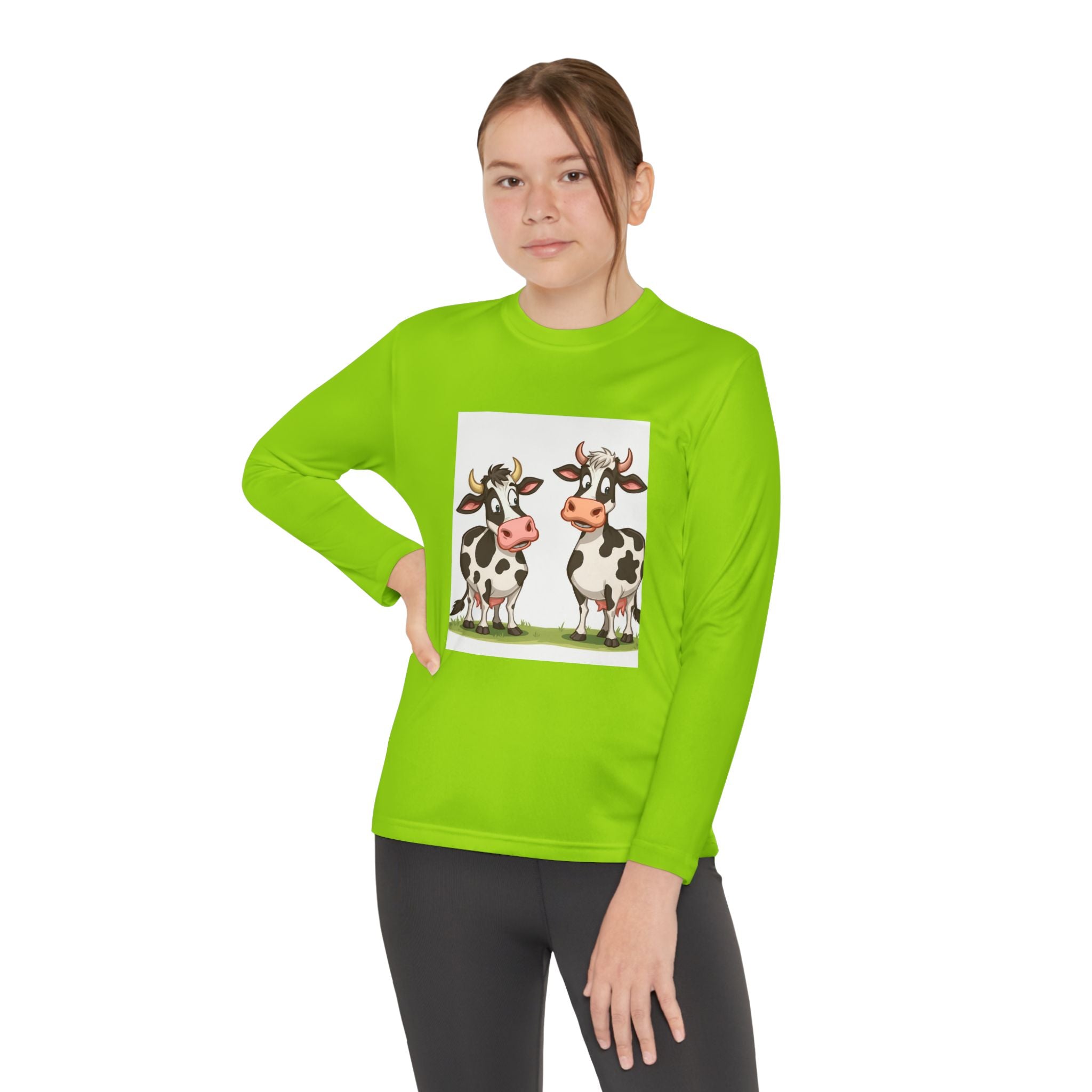 Cute Cows Youth Long Sleeve Competitor Tee