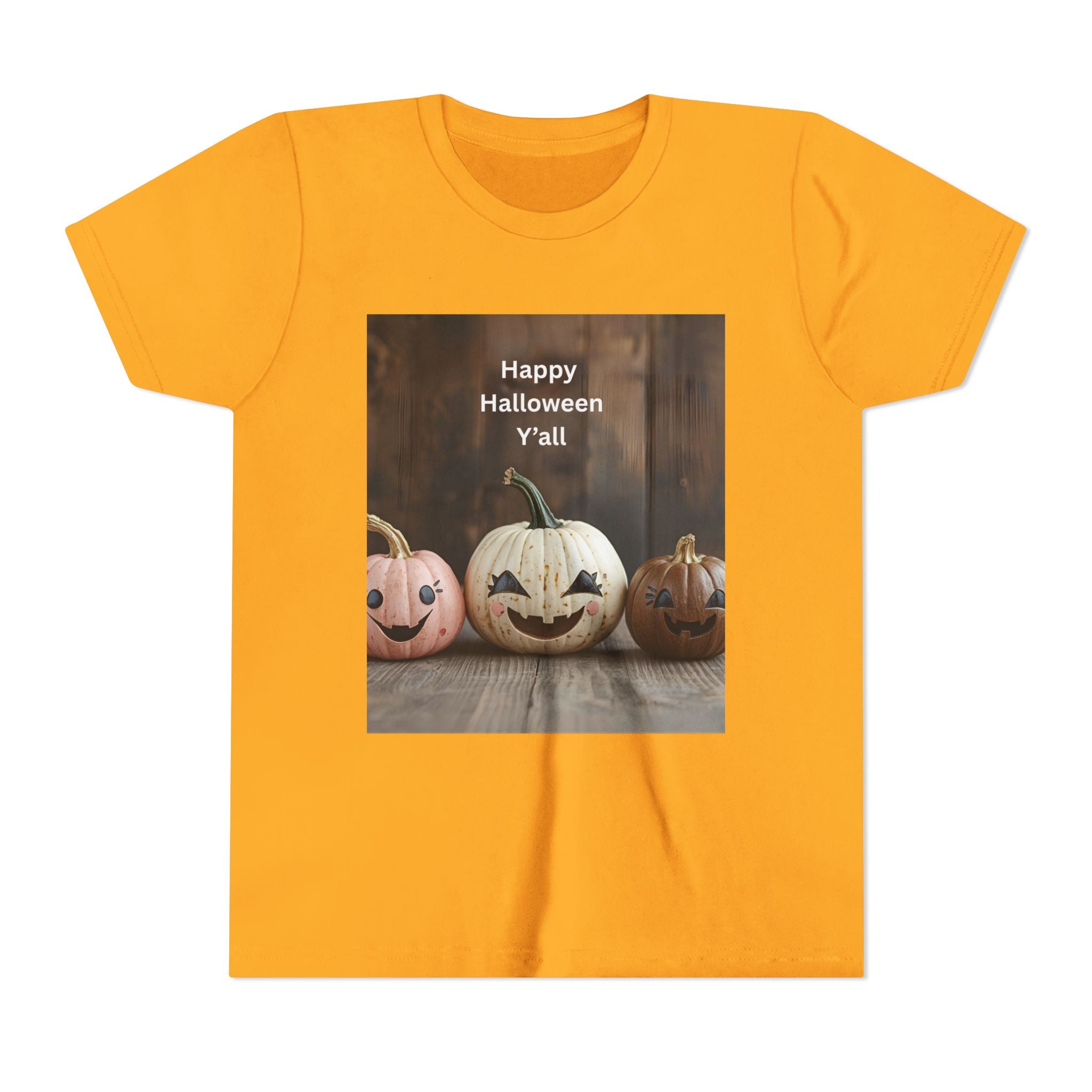 Happy Halloween Youth Tee, Kids Halloween Shirt, Pumpkin T-Shirt, Fall Festival Apparel, Trick or Treat Wear, Spooky Season Top