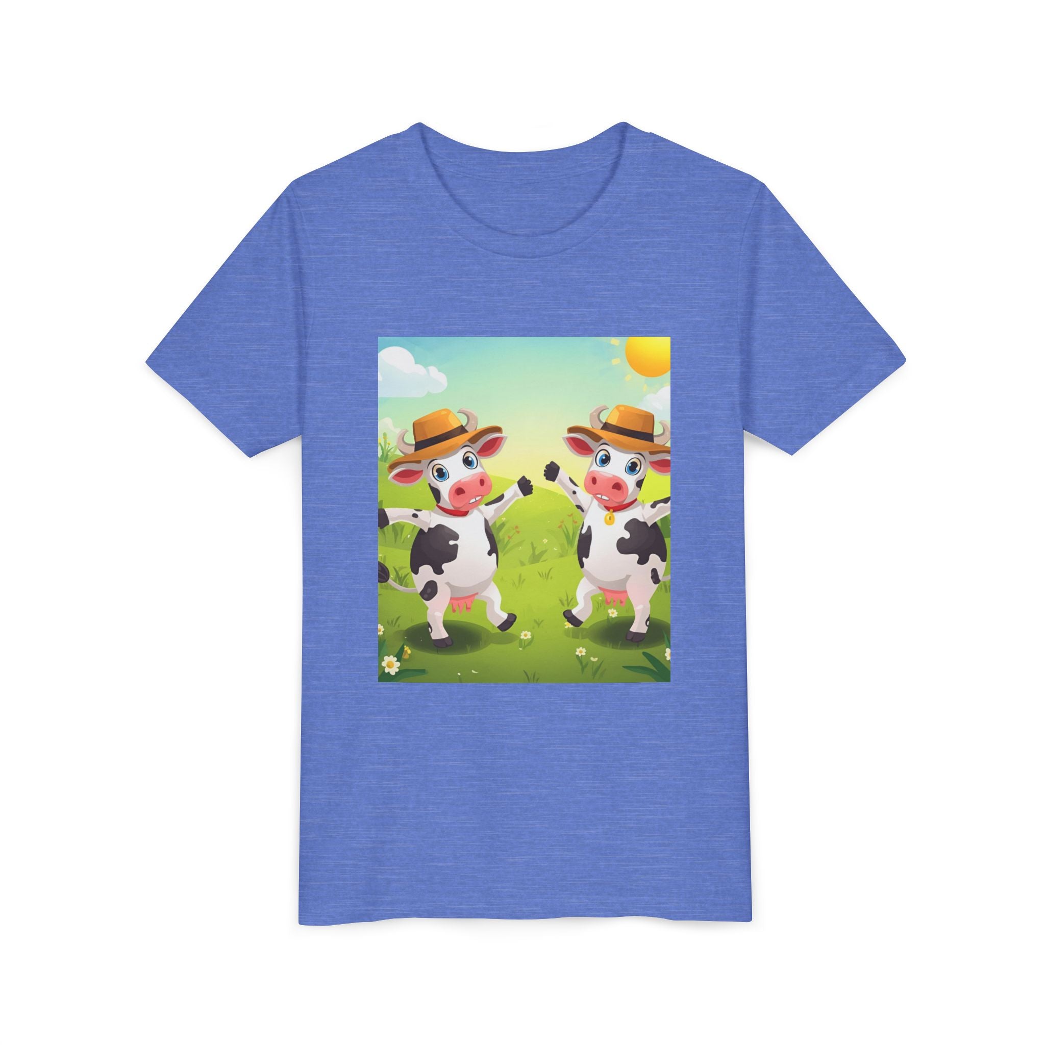 Cute Cow Fun Farm Youth Short Sleeve Tee