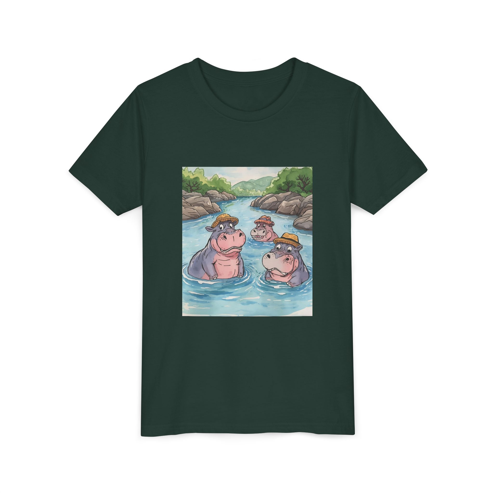 Hippo Cute Youth Short Sleeve Tee