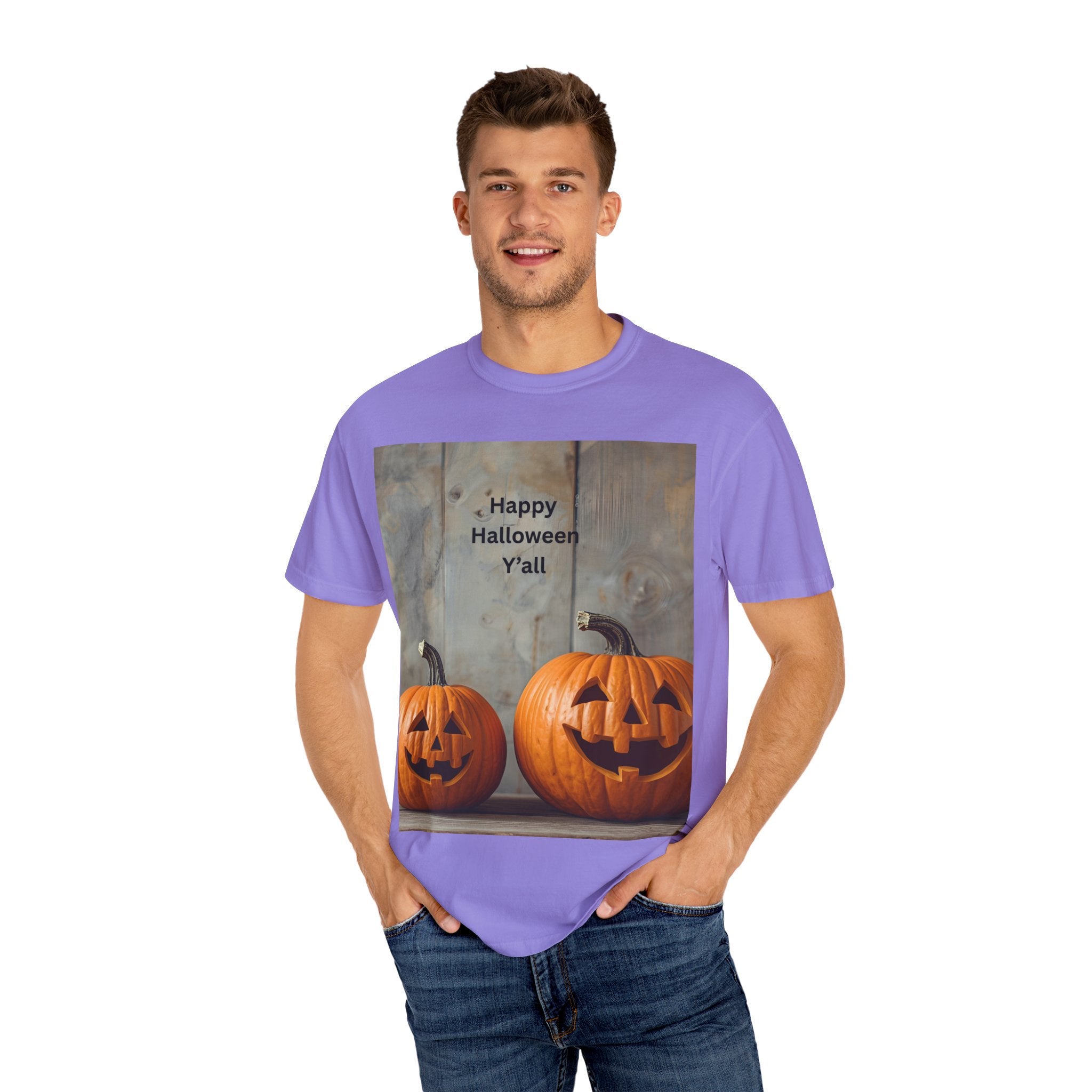 Happy Halloween Unisex T-Shirt, Spooky Fall Tee, Pumpkin Graphic Shirt, Halloween Costume Top, Fall Celebration Wear
