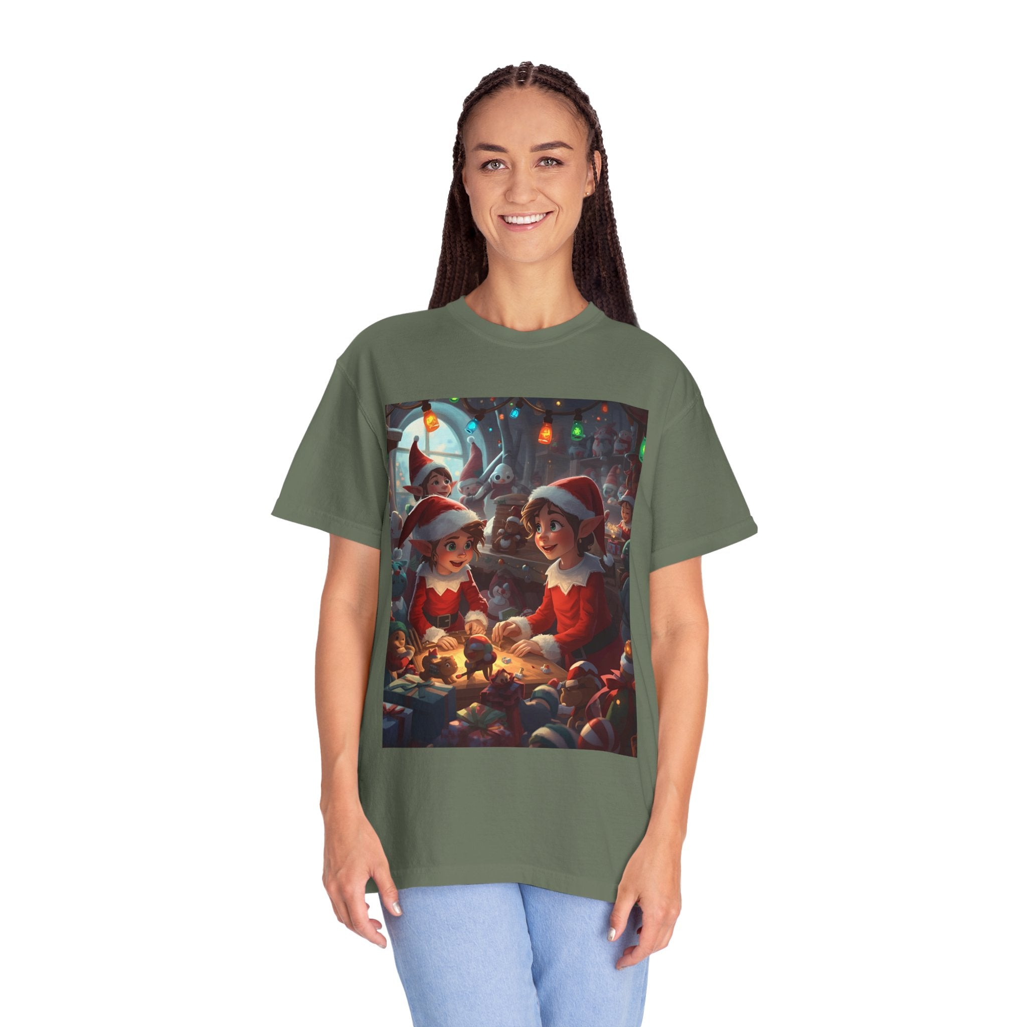 Festive Christmas Elf T-Shirt, Holiday Gift, Unisex Tee, Seasonal Wear, Family Celebration, Santa Theme