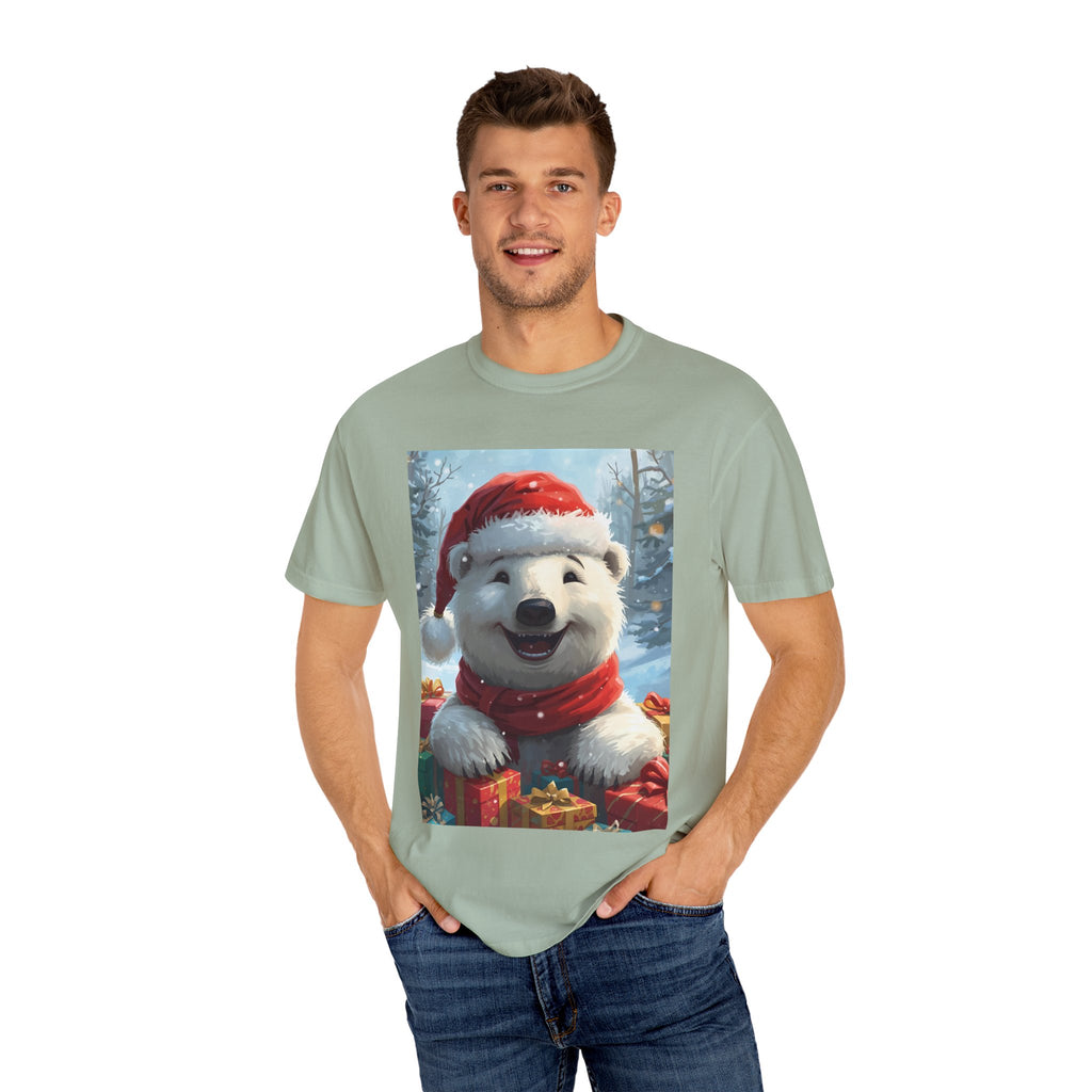 Christmas Polar Bear T-shirt, Holiday Tee, Unisex Gift Shirt, Winter Apparel, Cute Animal T-shirt