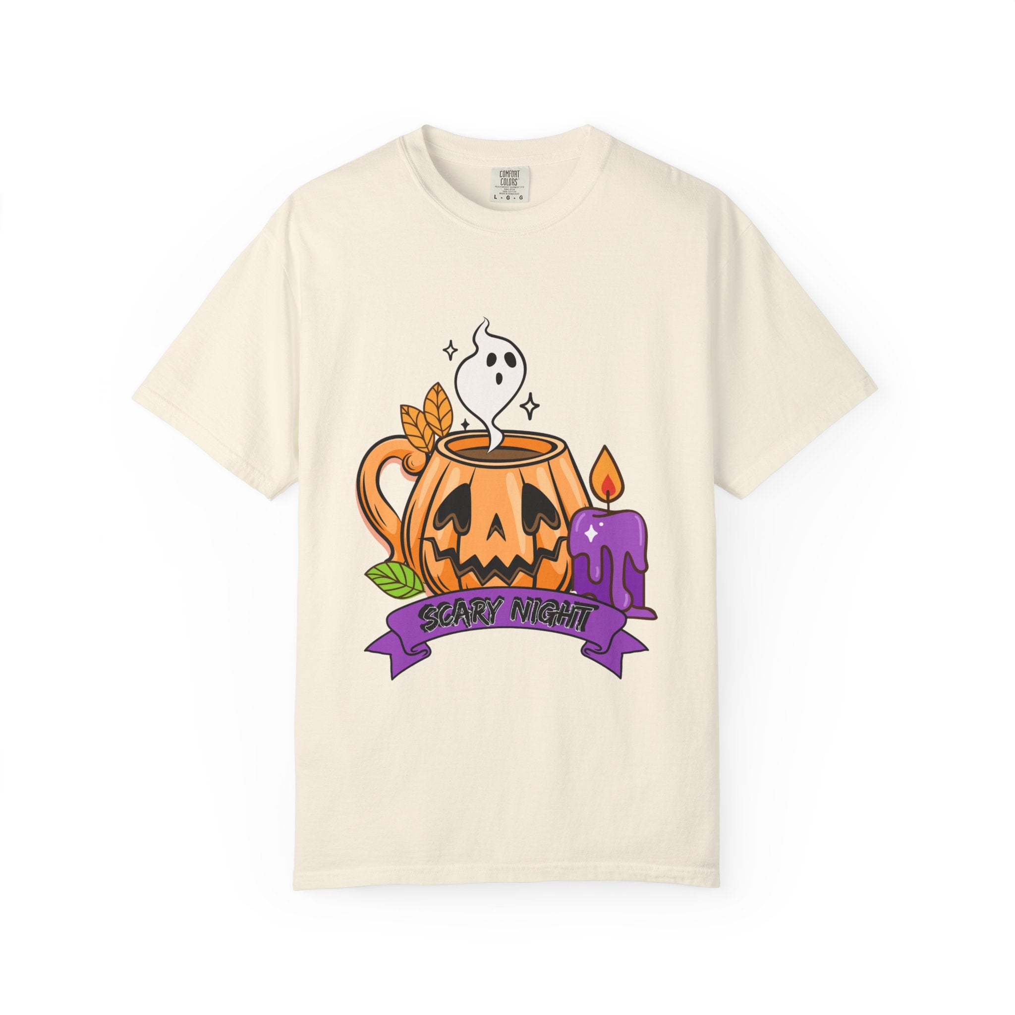 Halloween Themed Cute Pumpkin In Cup T-shirt, Scary Night Design, Unisex Top, Fall Fashion, Spooky Gift, Autumn Celebration Tee