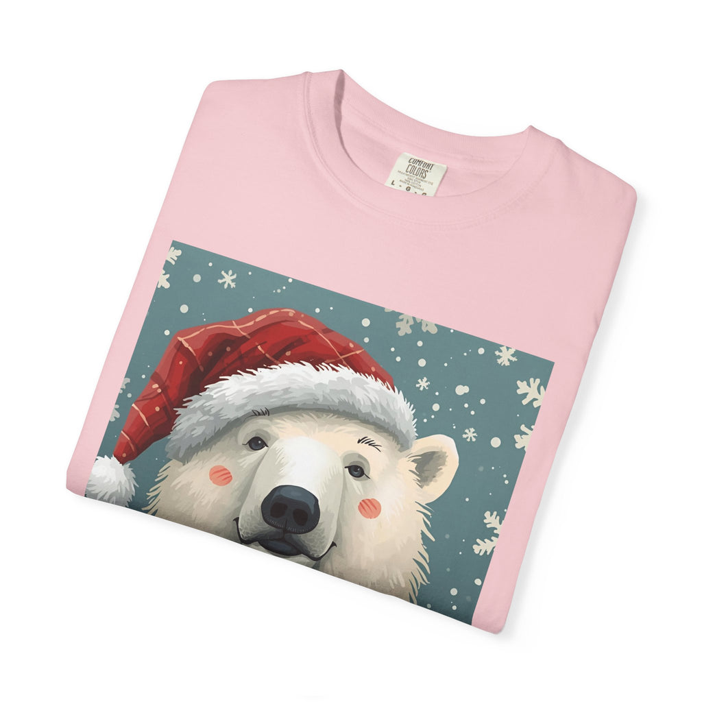 Festive Polar Bear T-Shirt, Christmas Tee, Winter Apparel, Holiday Shirt, Gift Idea, Unisex Graphic Tee