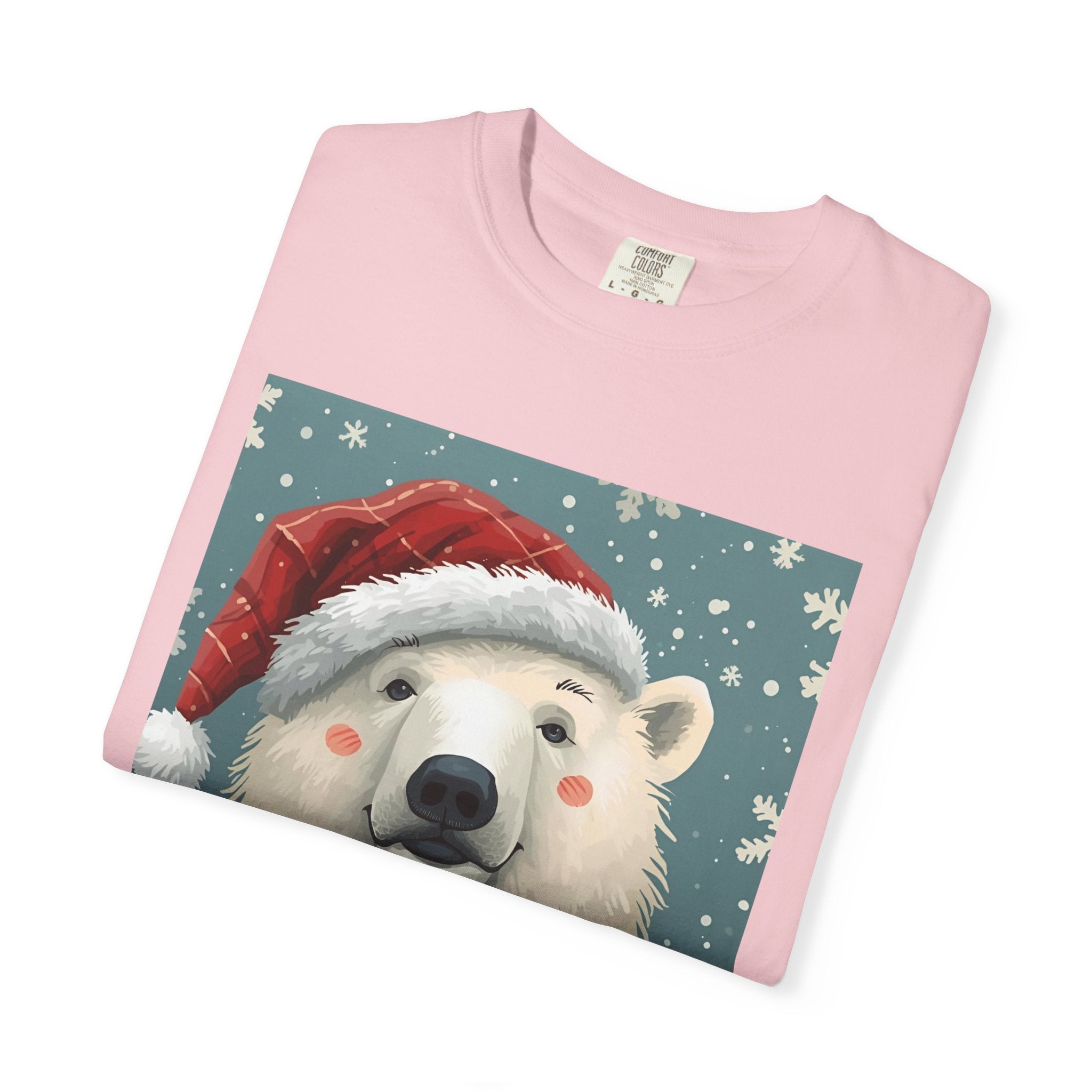 Festive Polar Bear T-Shirt, Christmas Tee, Winter Apparel, Holiday Shirt, Gift Idea, Unisex Graphic Tee