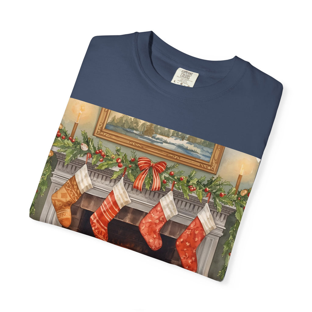 Cozy Christmas Fireplace T-Shirt | Unisex Holiday Tee | Gift for Him/Her | Festive Layering Top | Merry Christmas Apparel