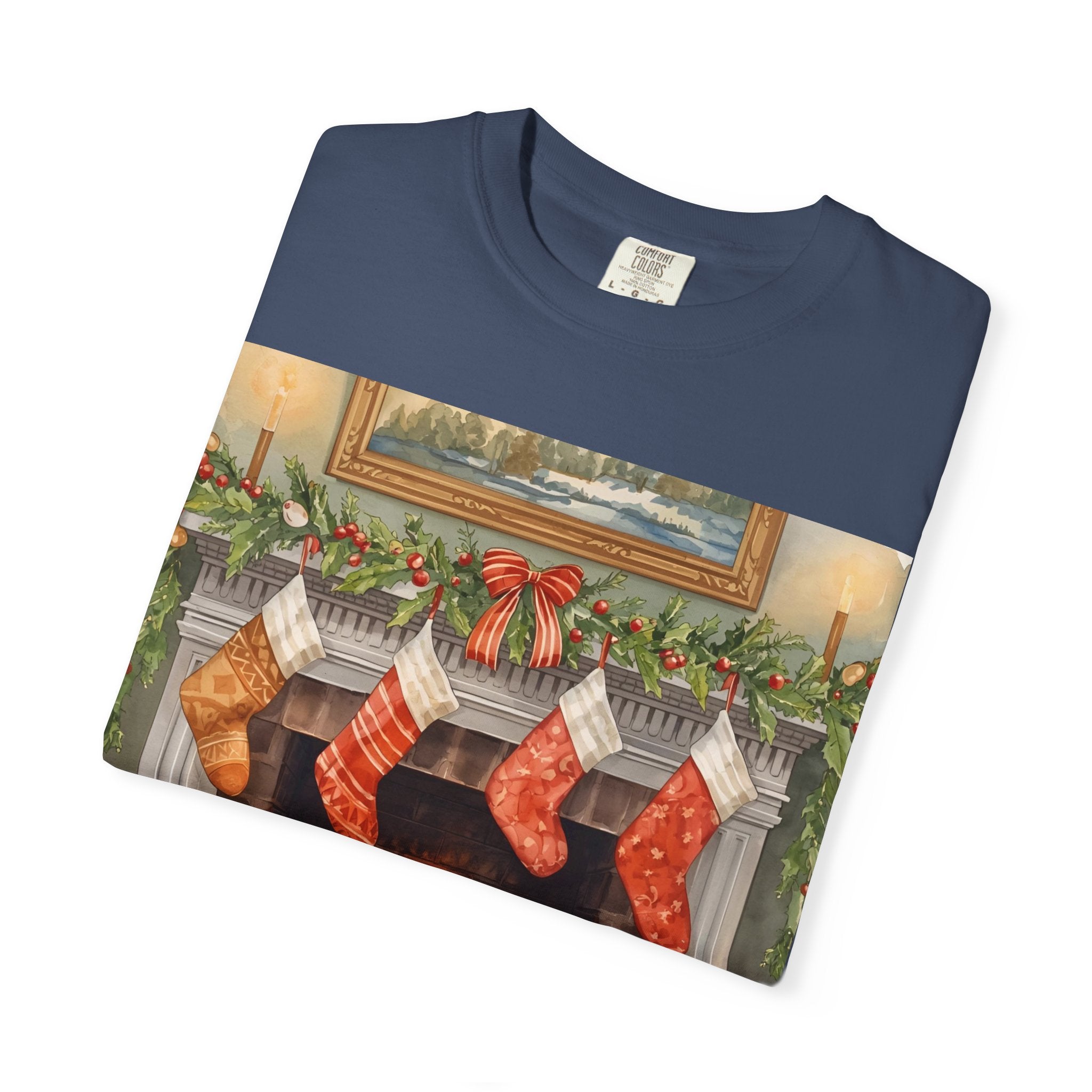 Cozy Christmas Fireplace T-Shirt | Unisex Holiday Tee | Gift for Him/Her | Festive Layering Top | Merry Christmas Apparel