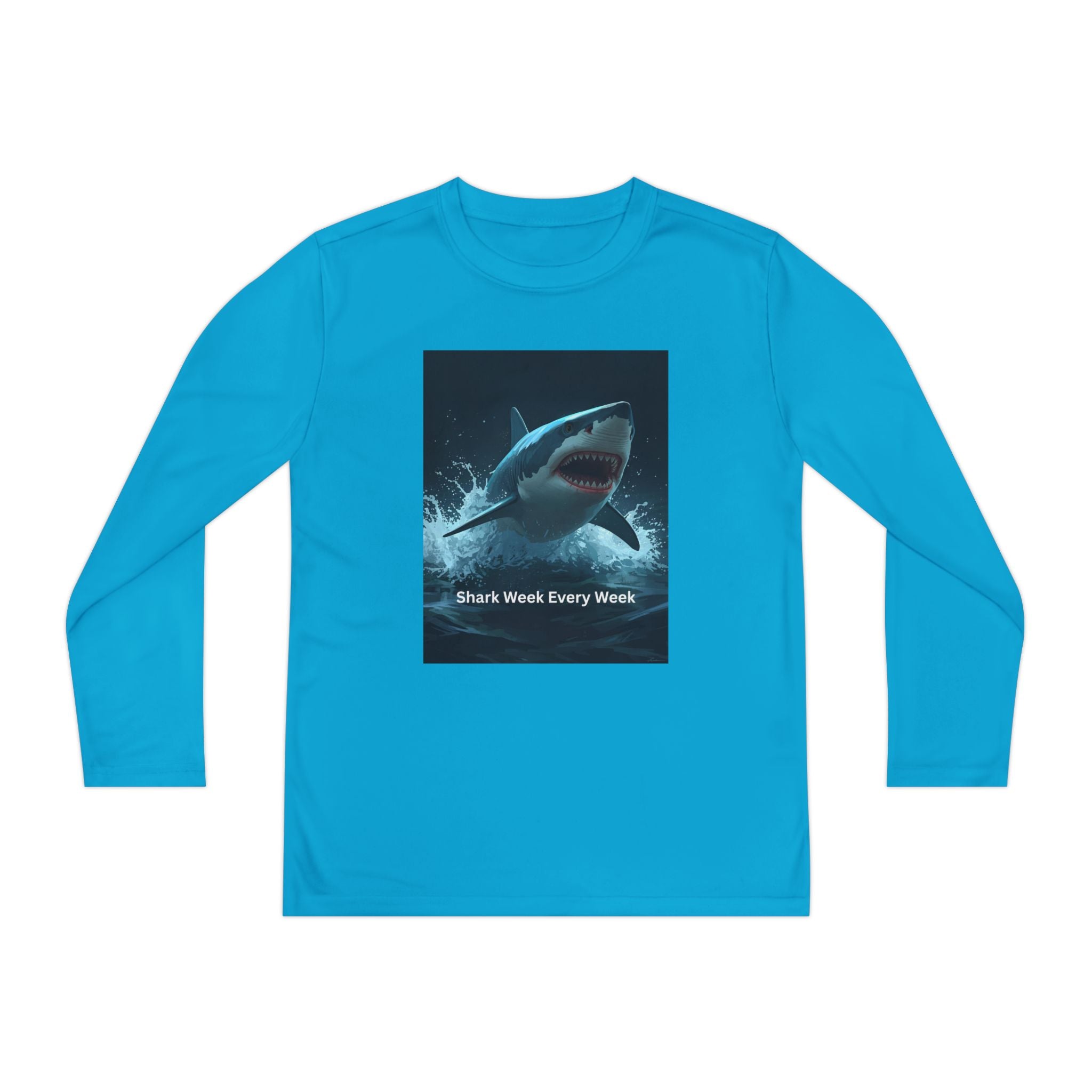 Shark Week Youth Long Sleeve Tee - Funny Ocean Shirt, Kids Gift, Summer Wear, Cool Tee, Swim Shirt, Beach Apparel